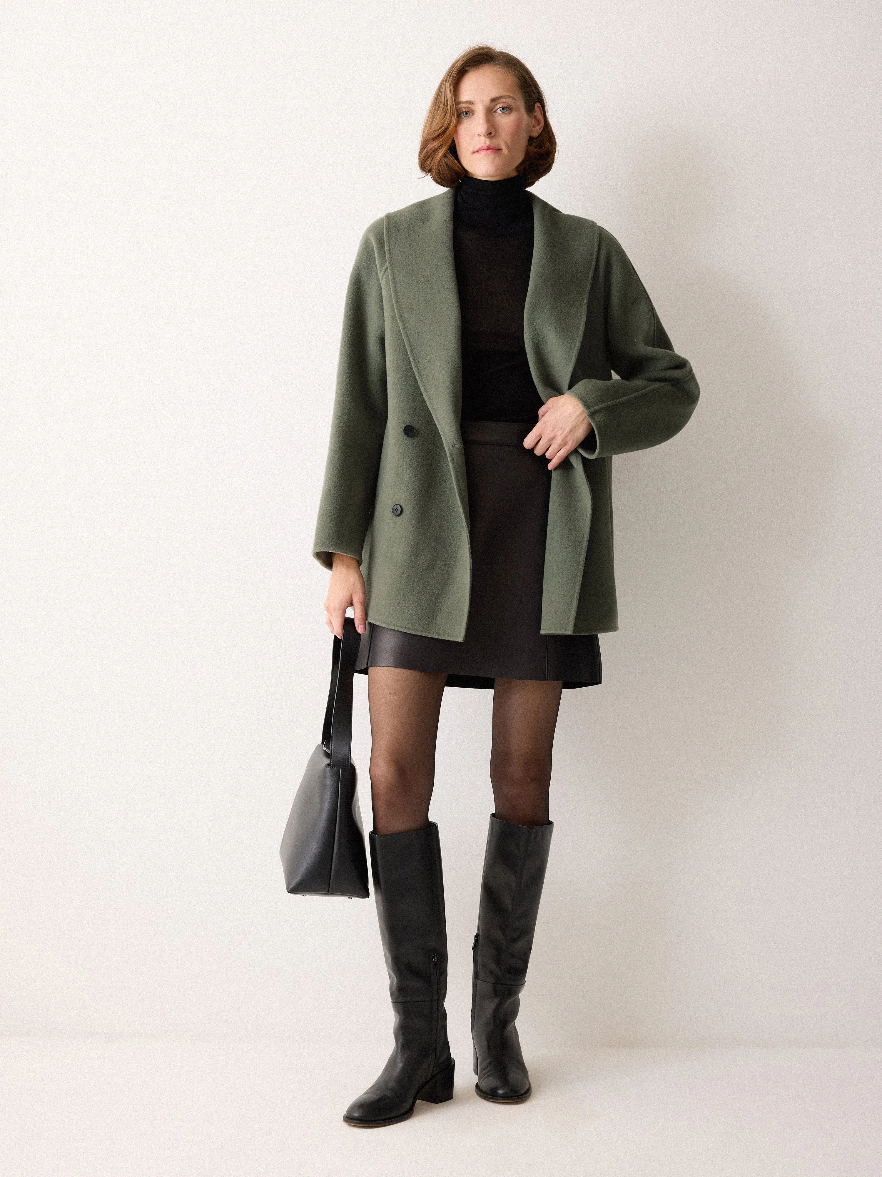 Double Faced Shawl Coat | Blue sold by Jigsaw