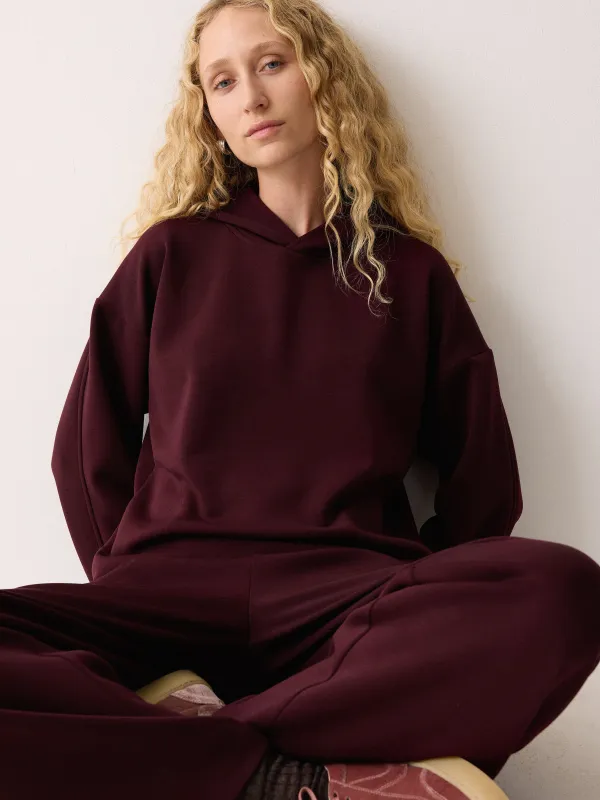 Luxe Sweat Hoodie | Burgundy sold by Jigsaw