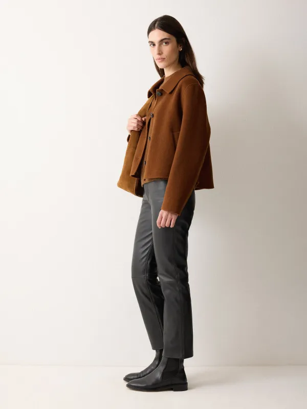 Leather Lea Trouser | Black sold by Jigsaw