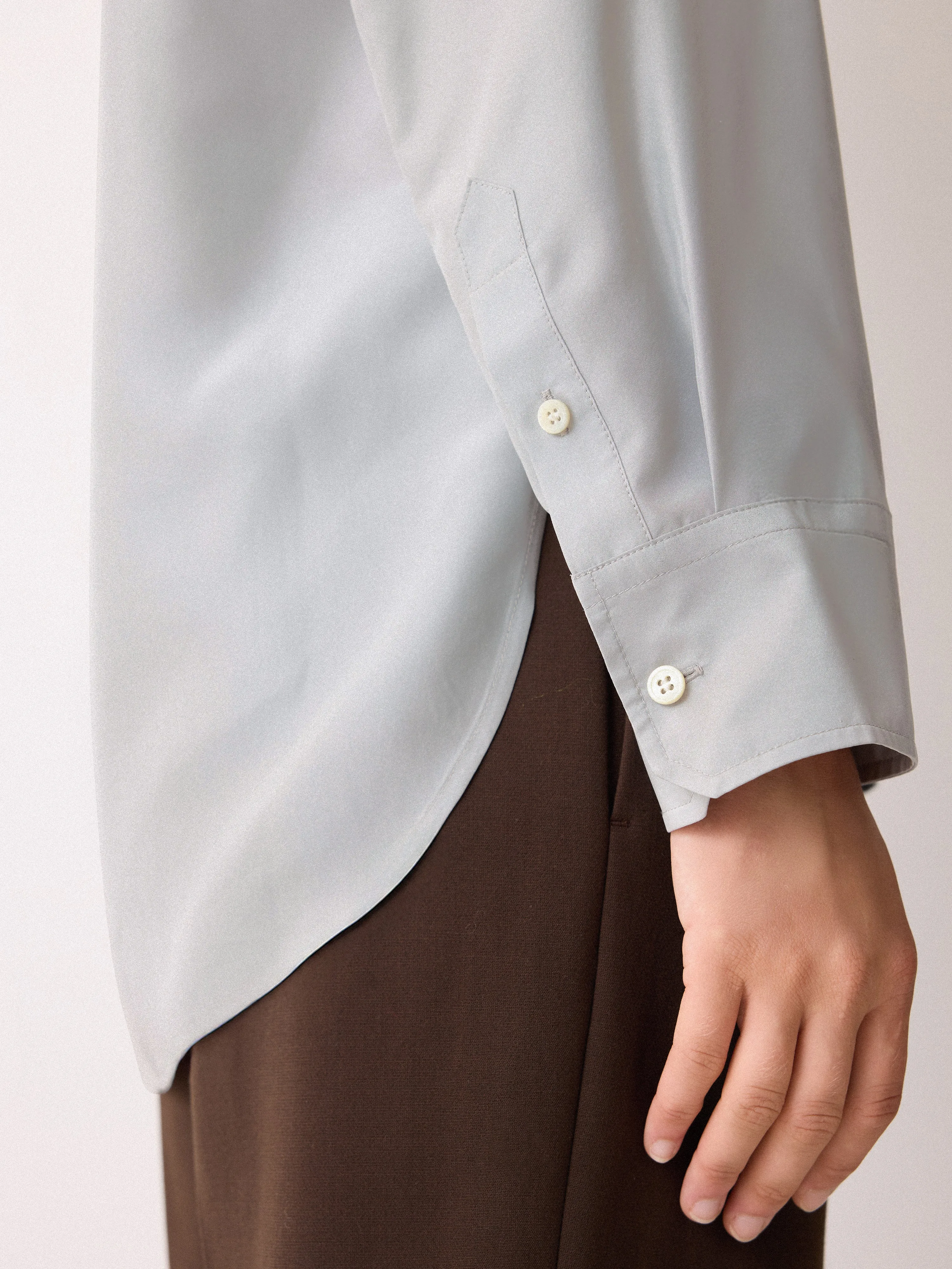 Silk Habotai Classic Shirt | Grey sold by Jigsaw product image thumbnail 2