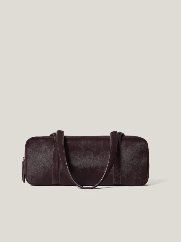Calf Hair Leather Baguette Shoulder Bag | Oxblood sold by Jigsaw