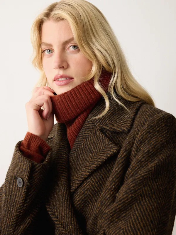 Wool Cashmere Blend Rib Snood | Auburn sold by Jigsaw