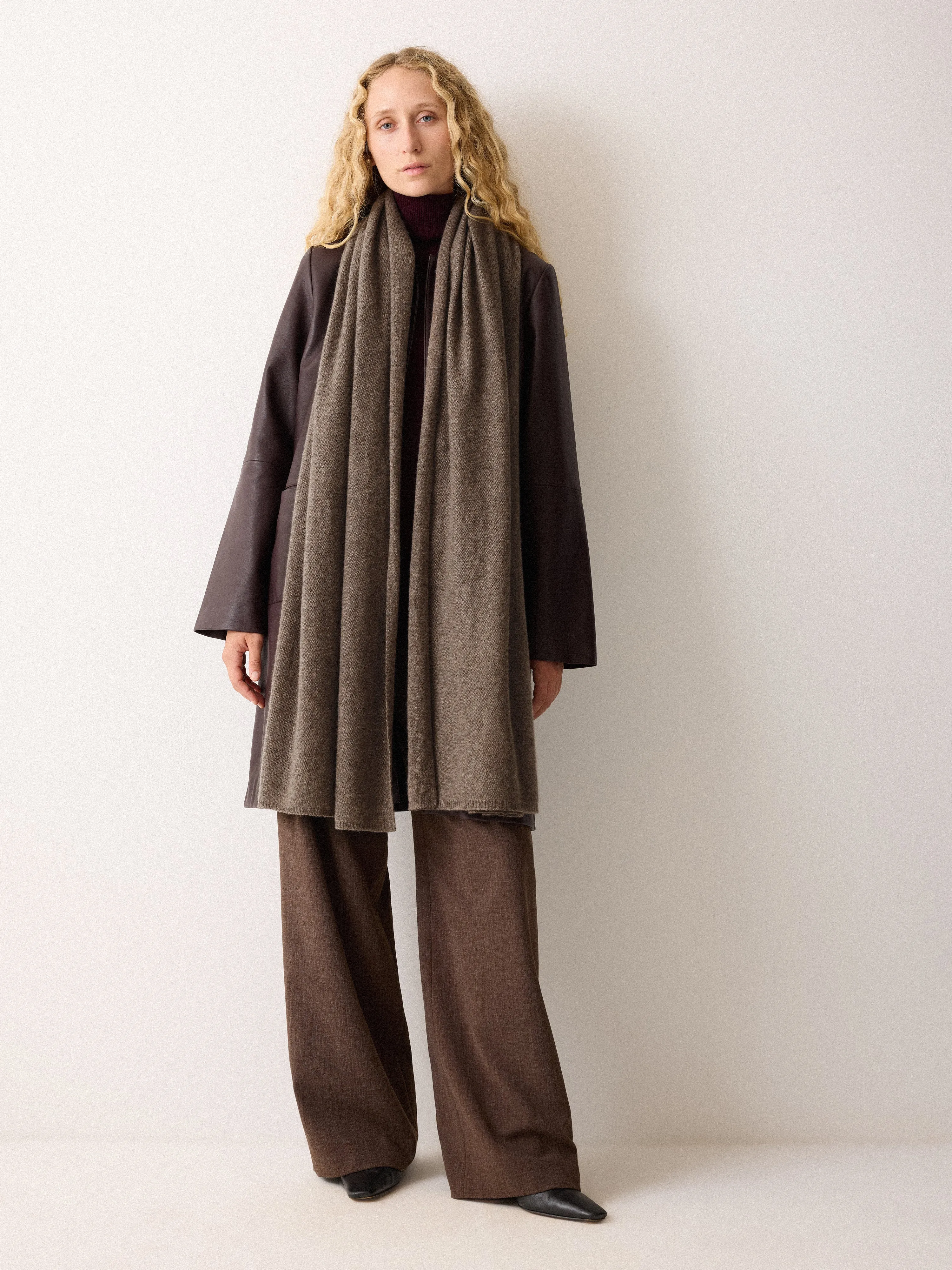 Pure Cashmere Scarf | Taupe sold by Jigsaw product image thumbnail 2