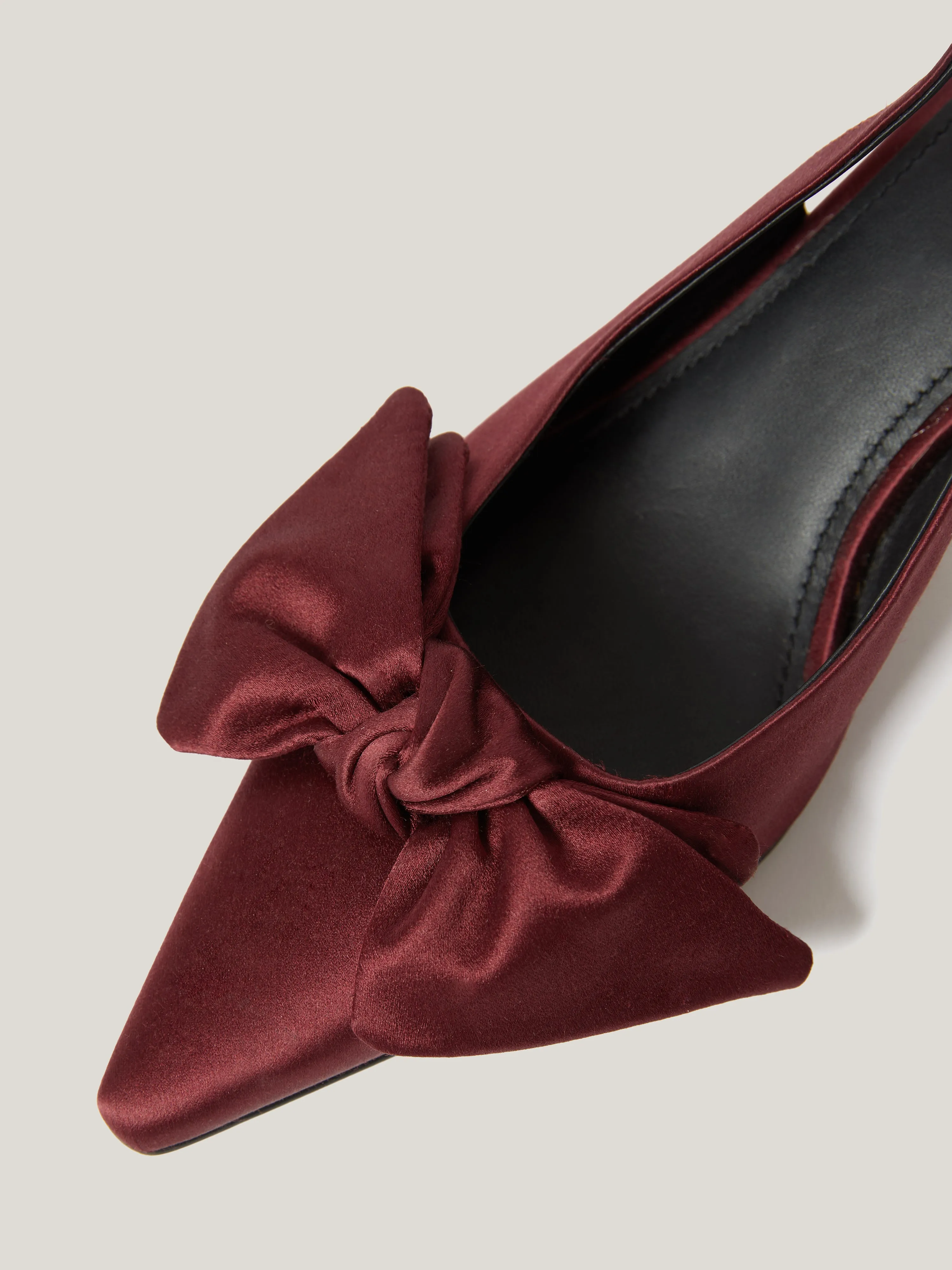 Satin Bow Slingback Heel | Burgundy sold by Jigsaw product image thumbnail 3