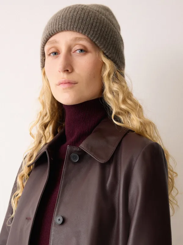 Cashmere Rib Beanie | Taupe sold by Jigsaw