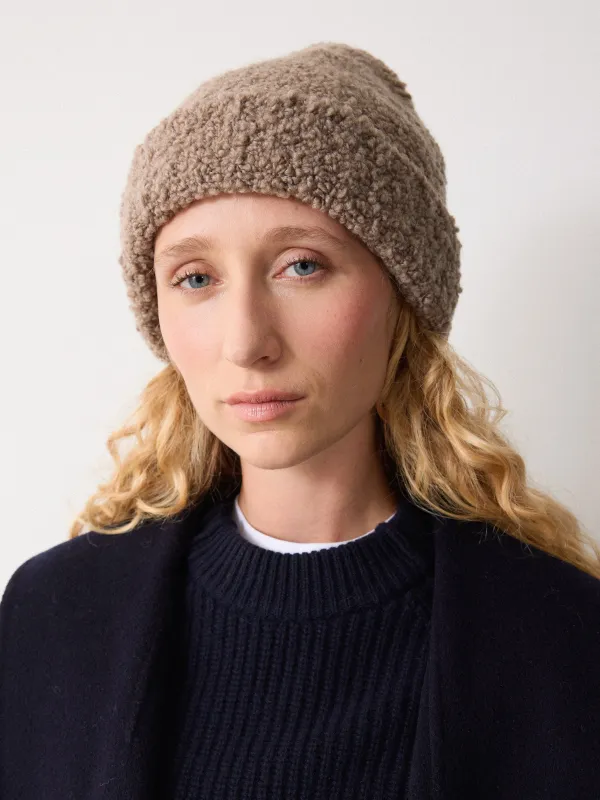 Boucle Beanie | Taupe sold by Jigsaw