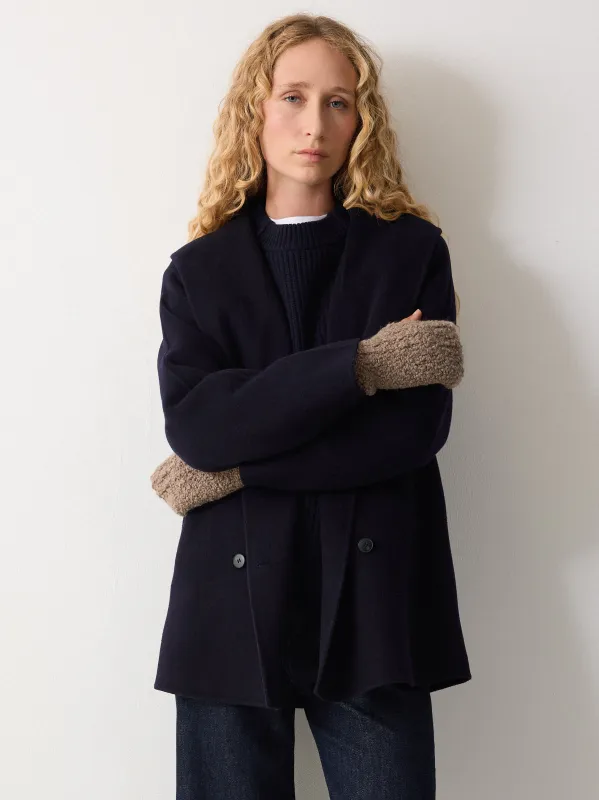 Boucle Mittens | Taupe sold by Jigsaw