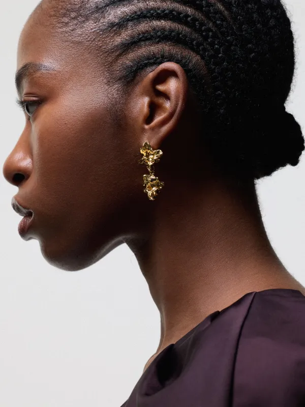 Crumpled Drop Earring | Gold sold by Jigsaw
