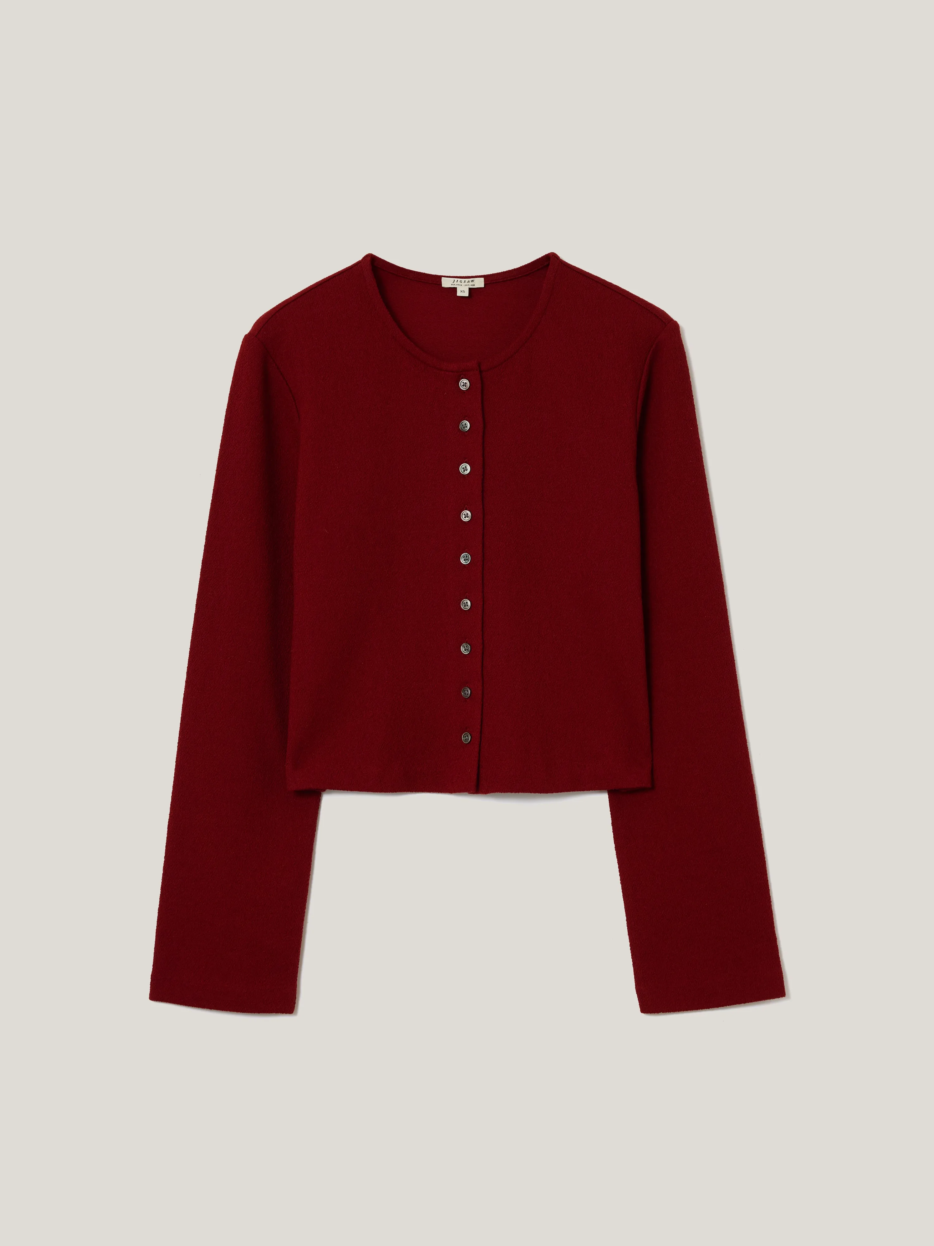 Textured Jersey Cardi Jacket | Red sold by Jigsaw product image thumbnail 5