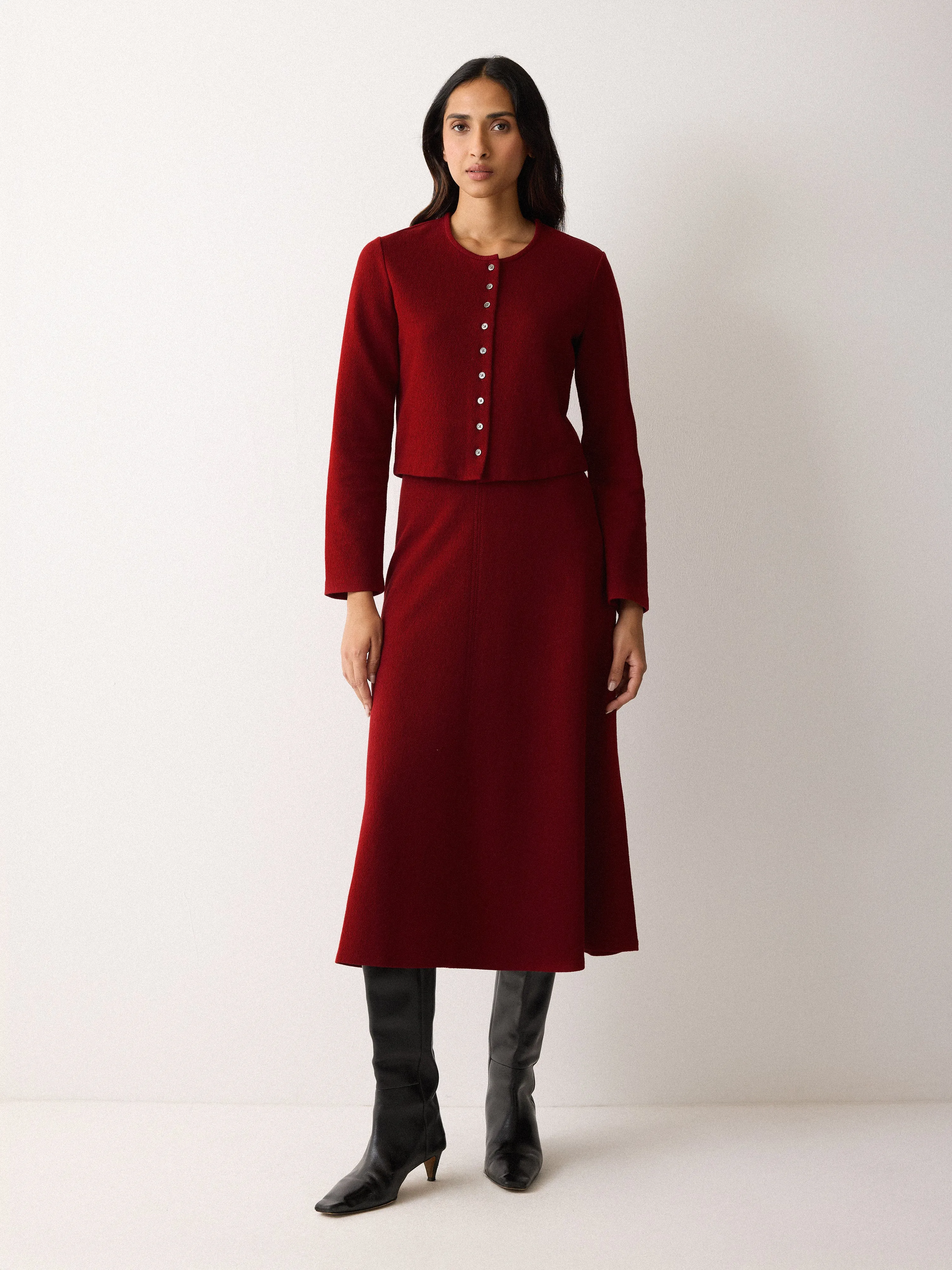 Textured Jersey Cardi Jacket | Red sold by Jigsaw product image thumbnail 2