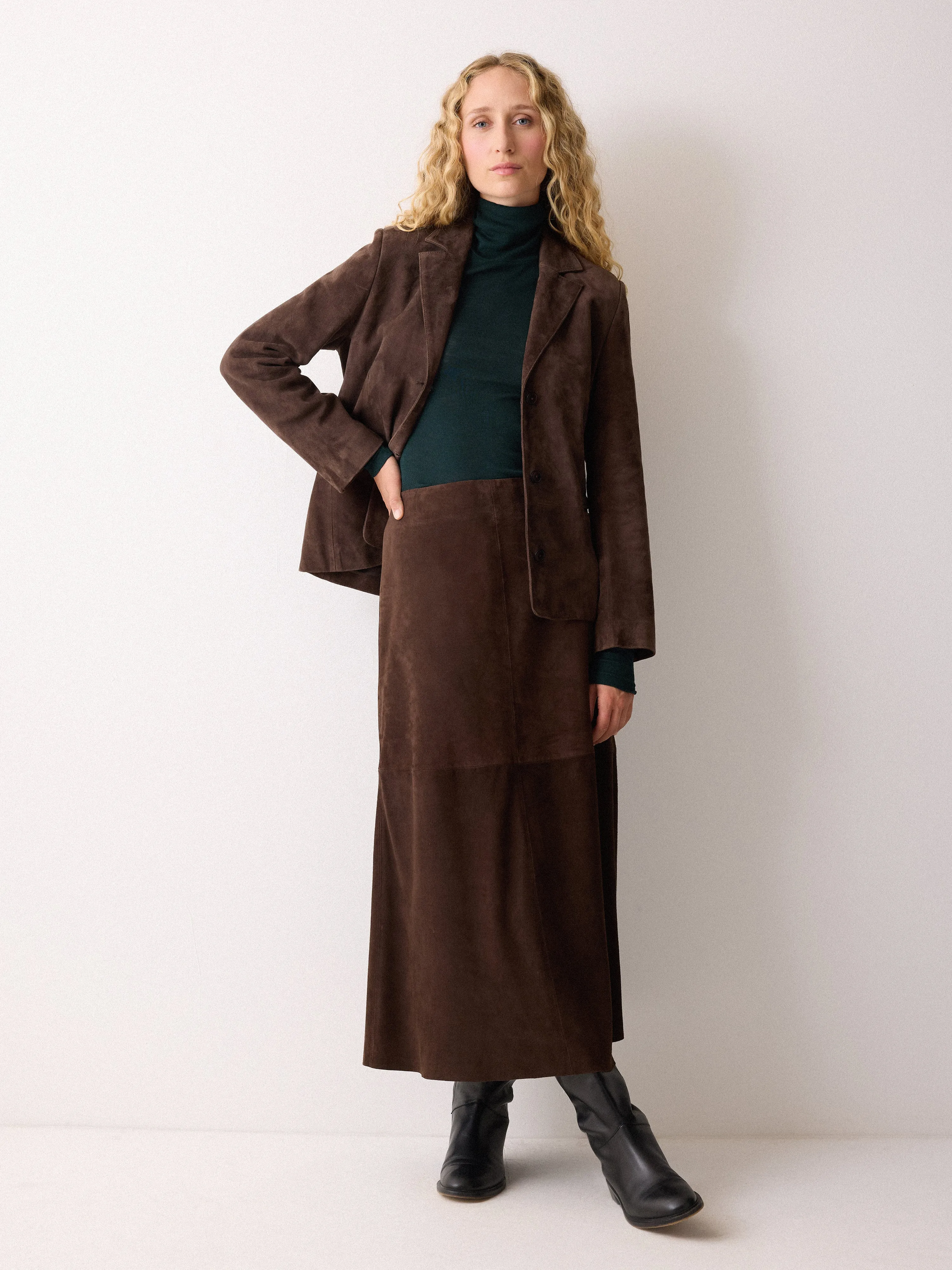 Wool Jersey Polo Neck Top | Green sold by Jigsaw product image thumbnail 3