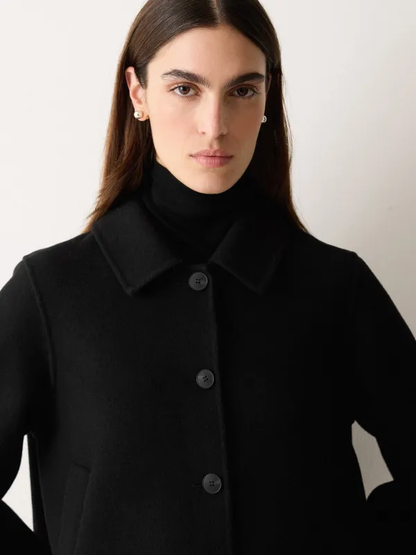 Double Faced Button Up Coat | Black sold by Jigsaw