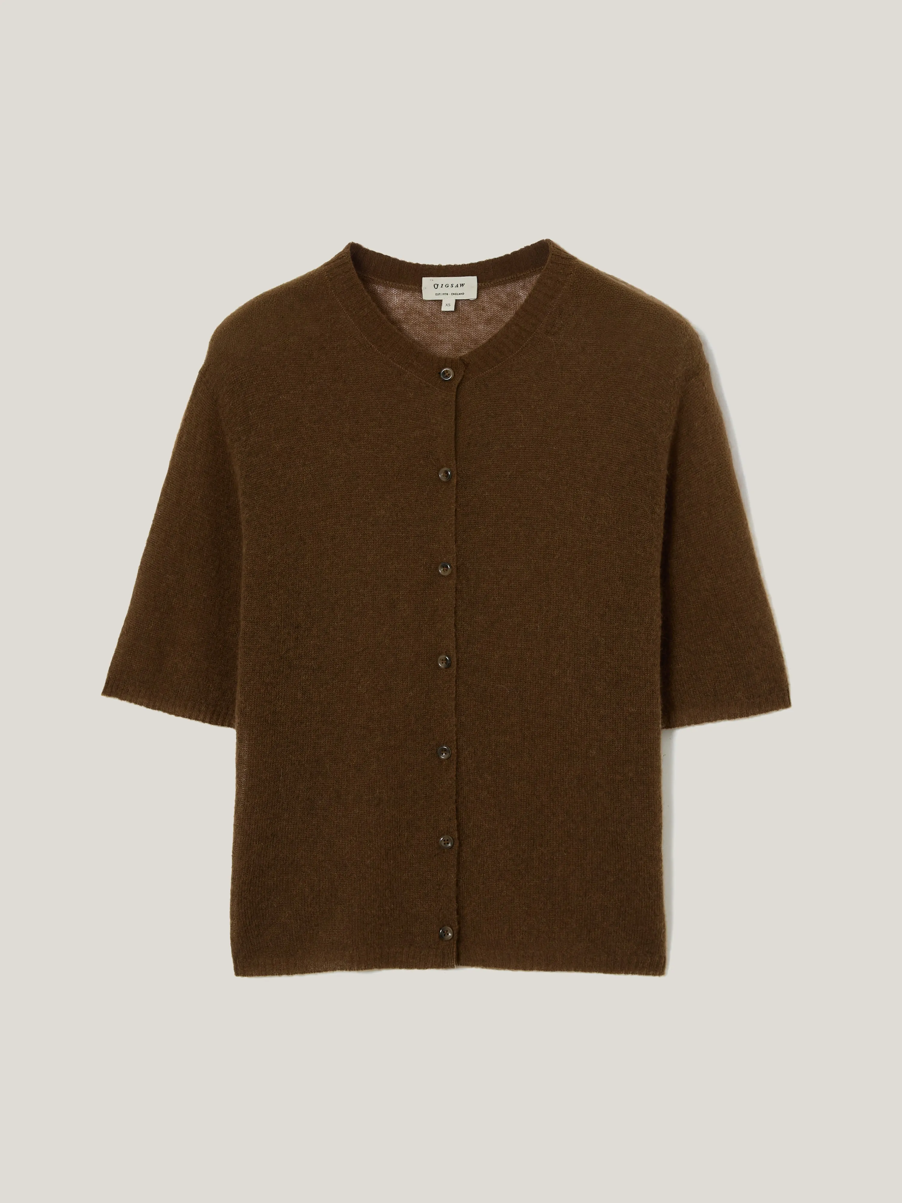 Soft Gauzy Button T-shirt | Brown sold by Jigsaw product image thumbnail 5
