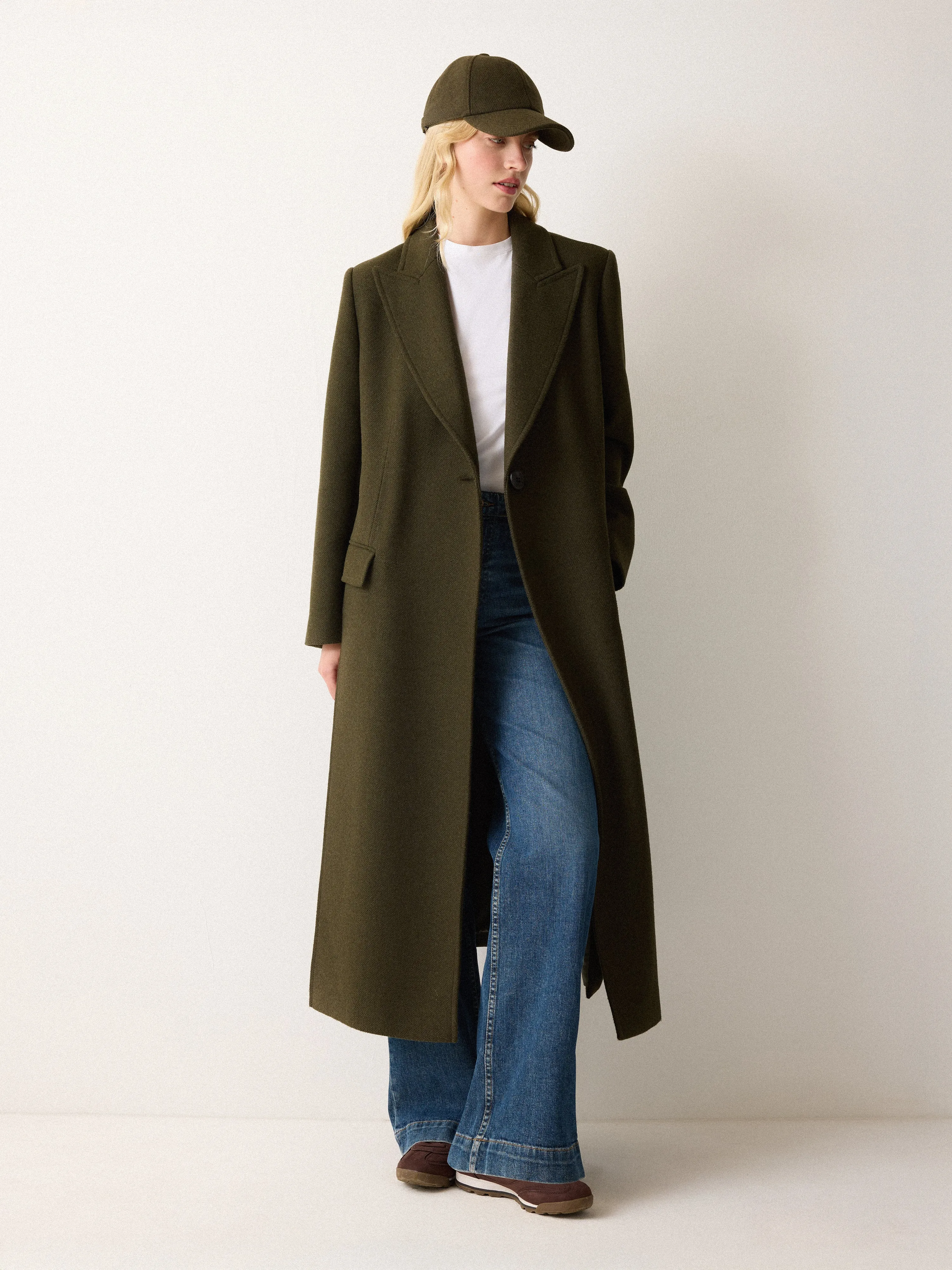Farringdon Side Split Coat | Khaki sold by Jigsaw