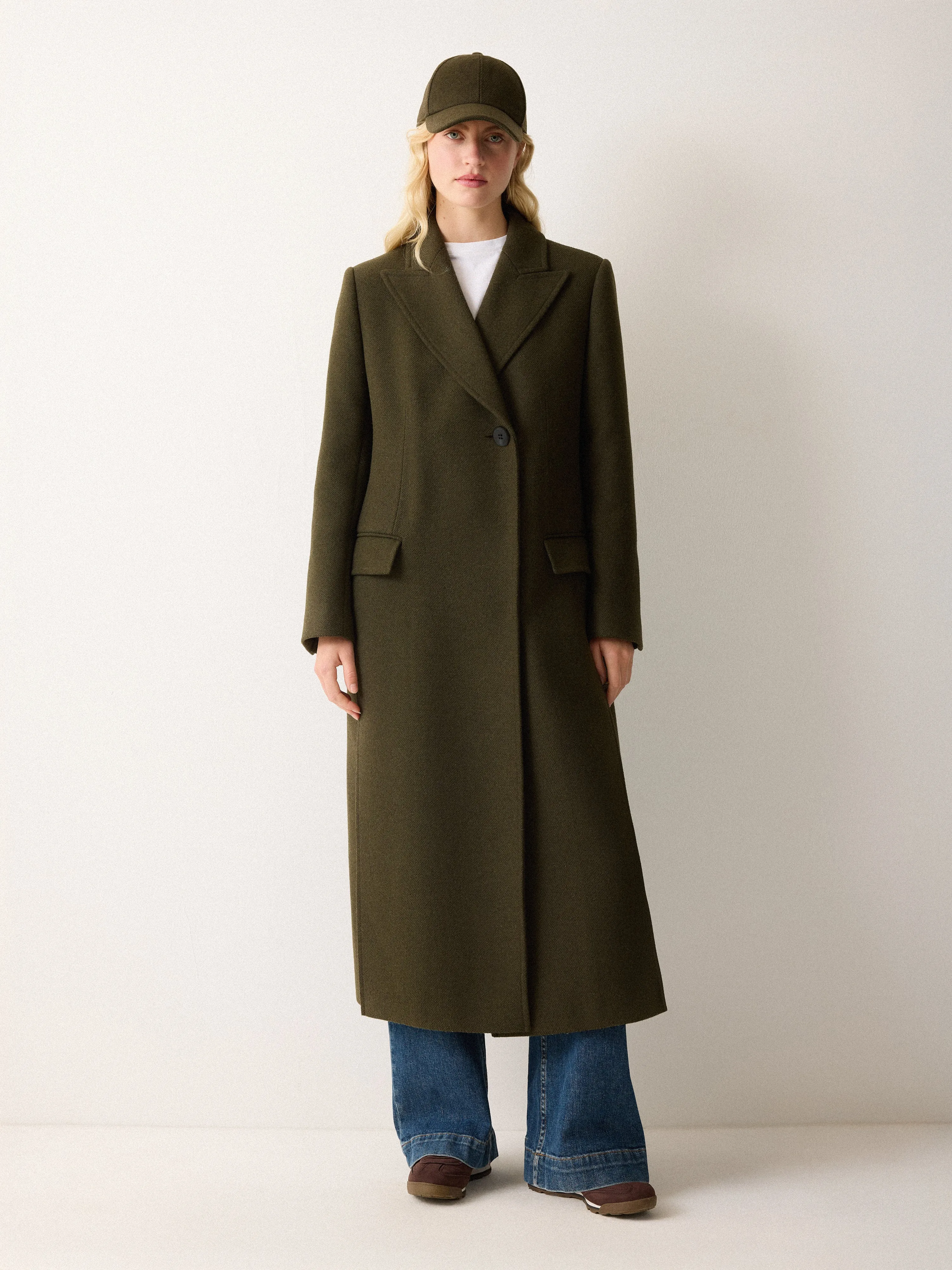 Farringdon Side Split Coat | Khaki sold by Jigsaw product image thumbnail 3
