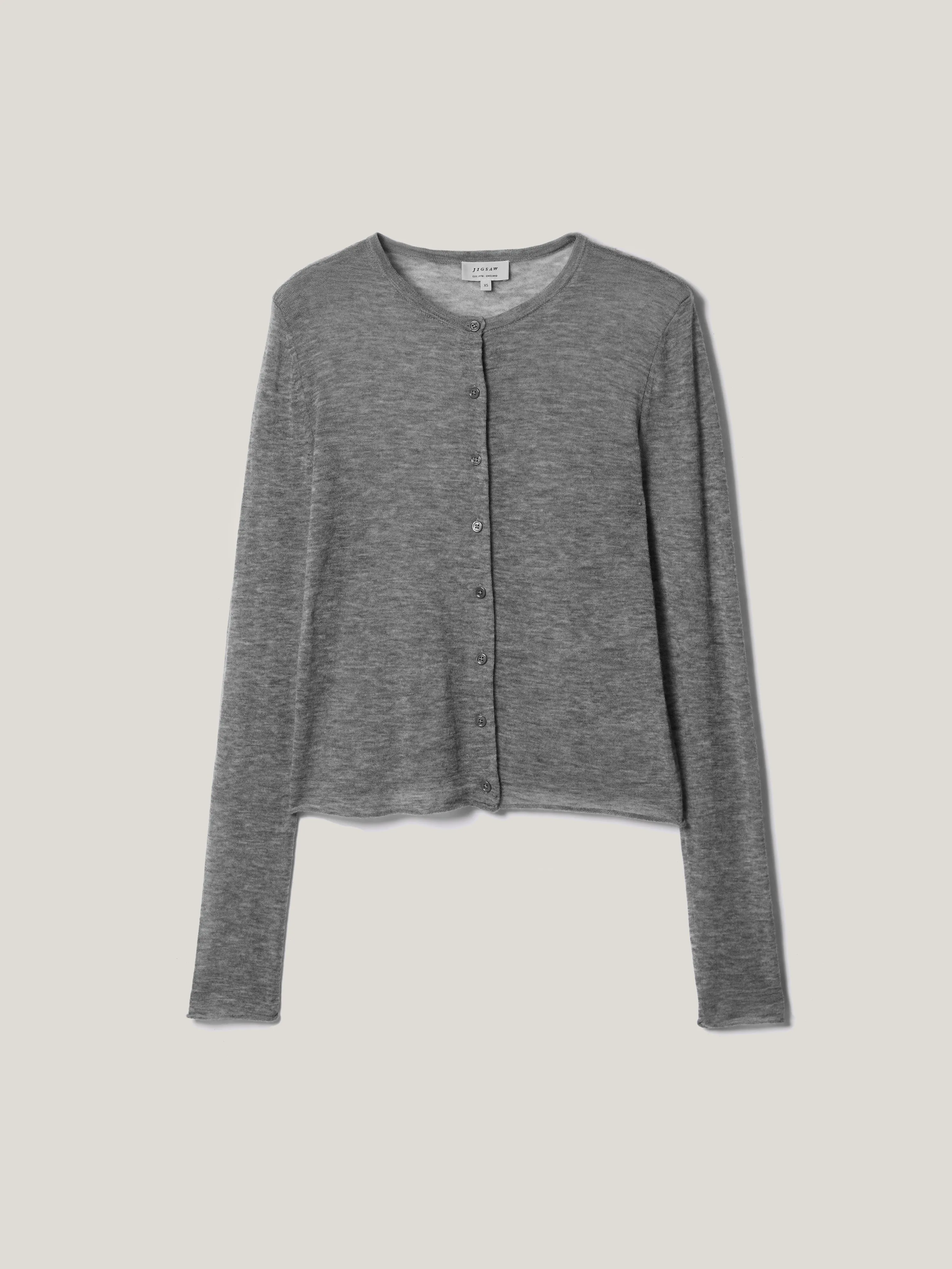 Tissue Wool Cardigan | Grey sold by Jigsaw product image thumbnail 5