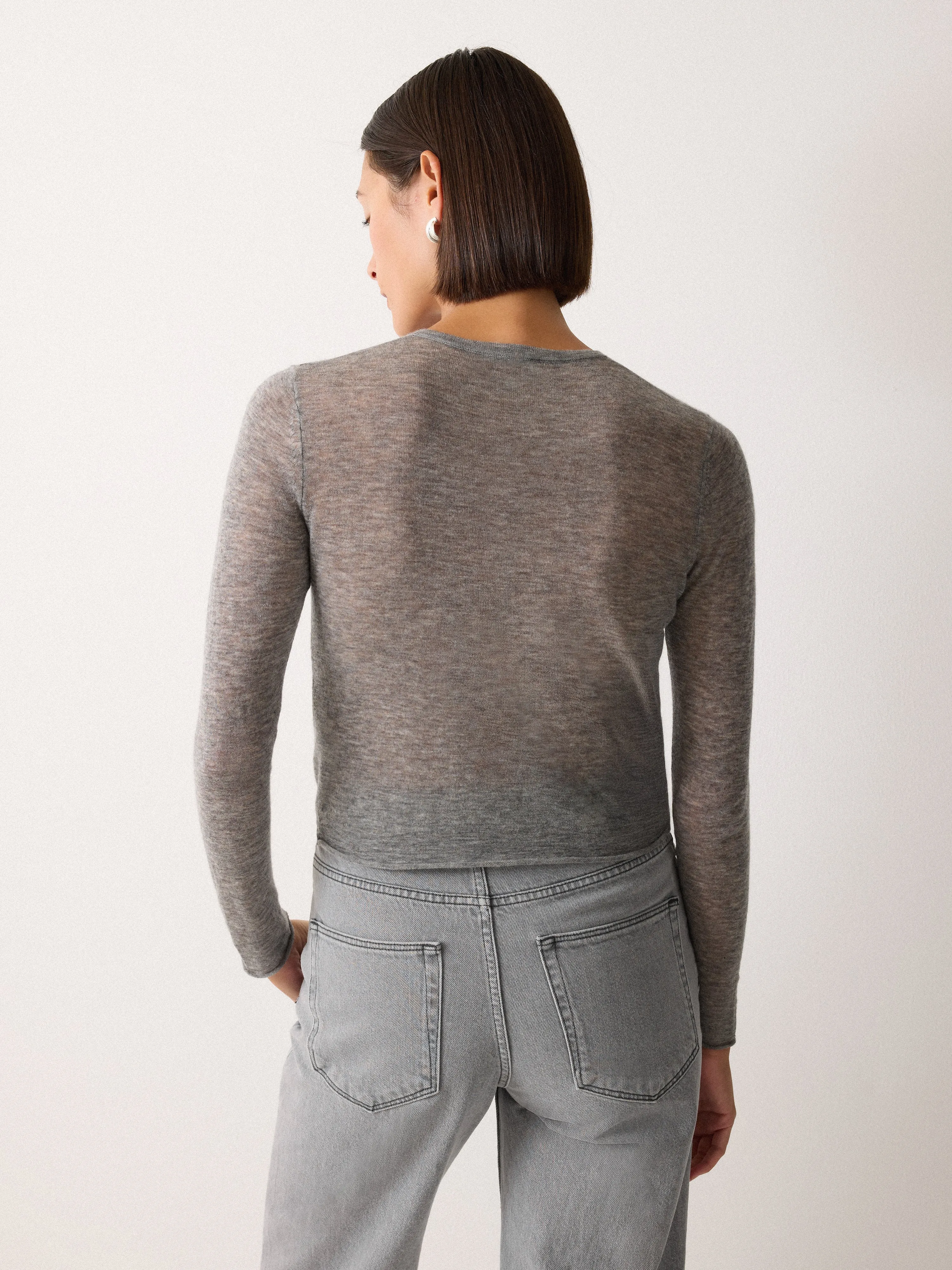 Tissue Wool Cardigan | Grey sold by Jigsaw product image thumbnail 4