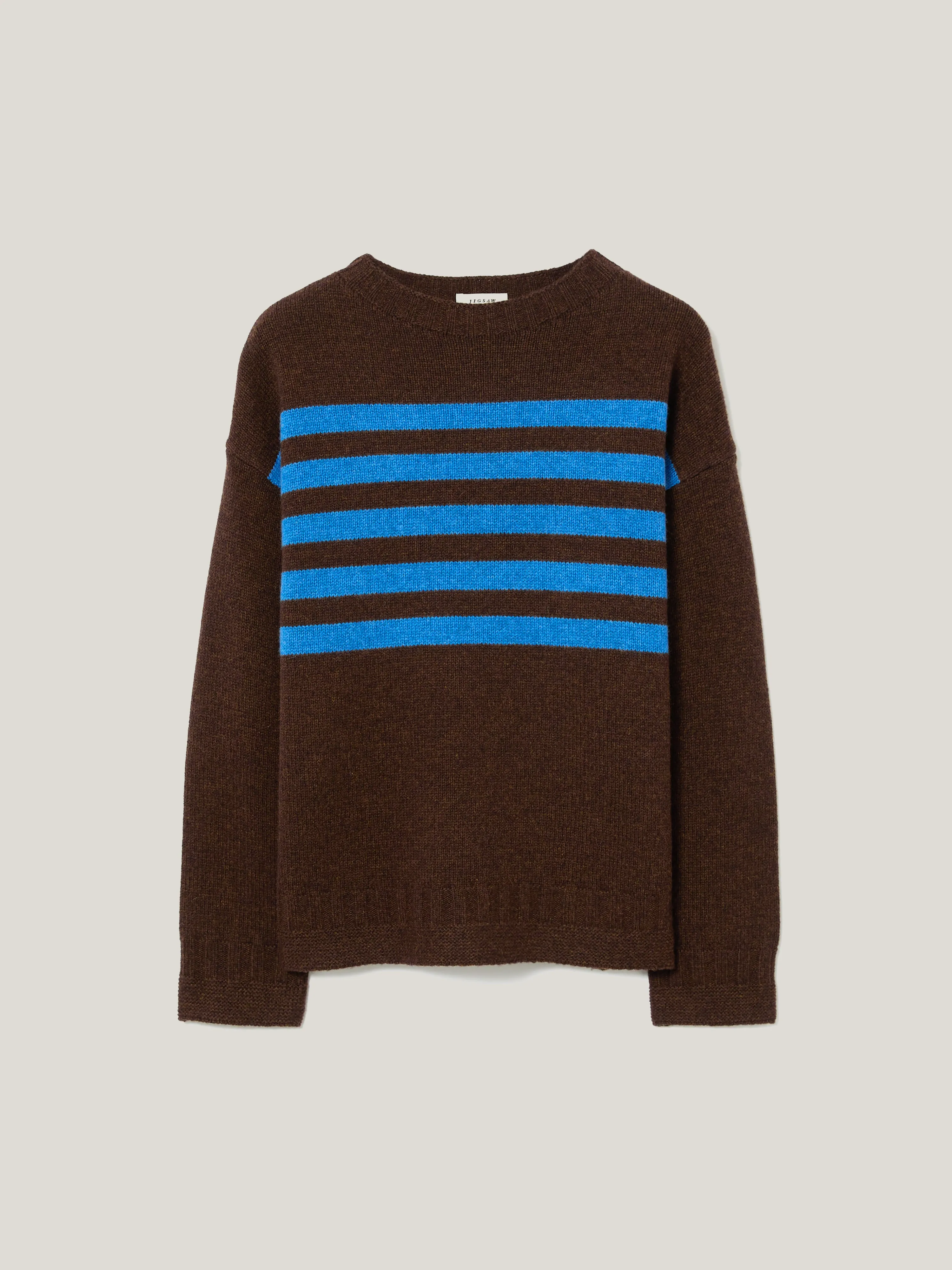 Stripe Guernsey Jumper | Brown sold by Jigsaw product image thumbnail 5