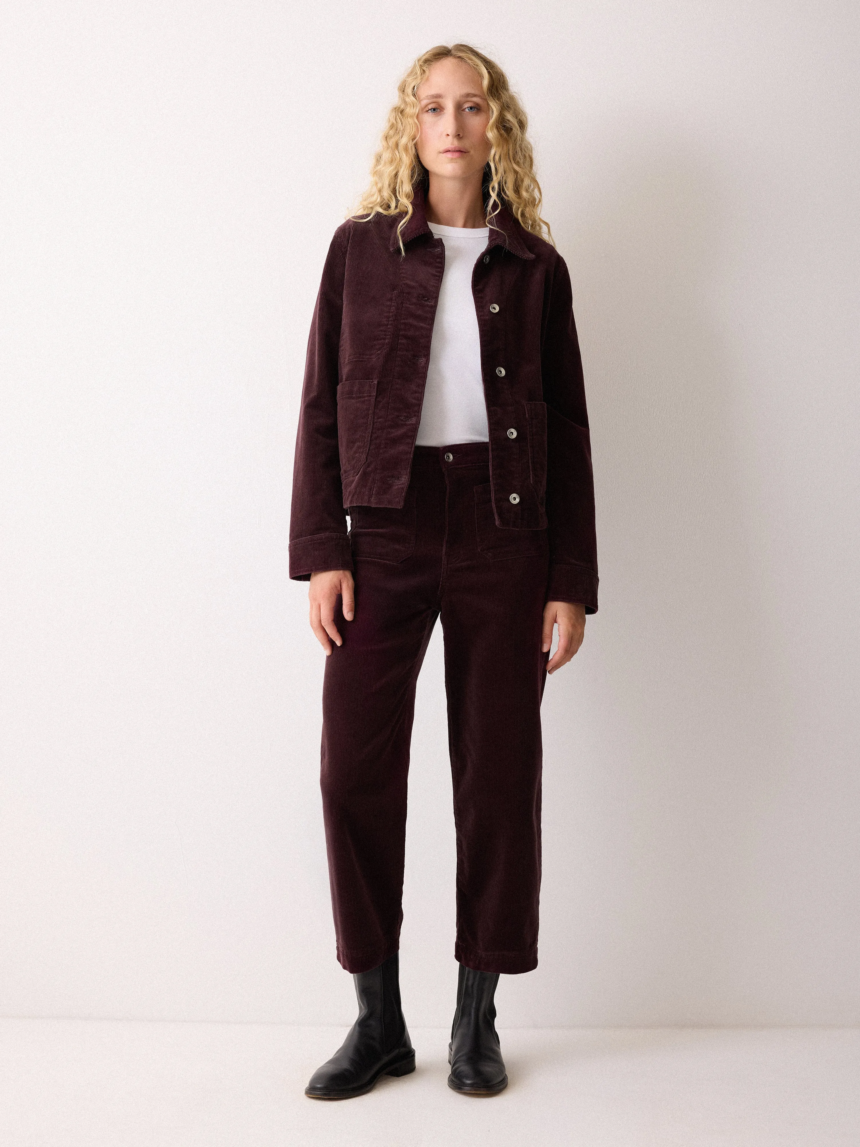 Cord Patch Pocket Jacket | Purple sold by Jigsaw