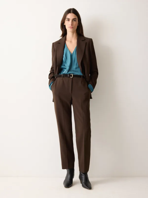 Recycled Satin Frill Blouse | Blue sold by Jigsaw