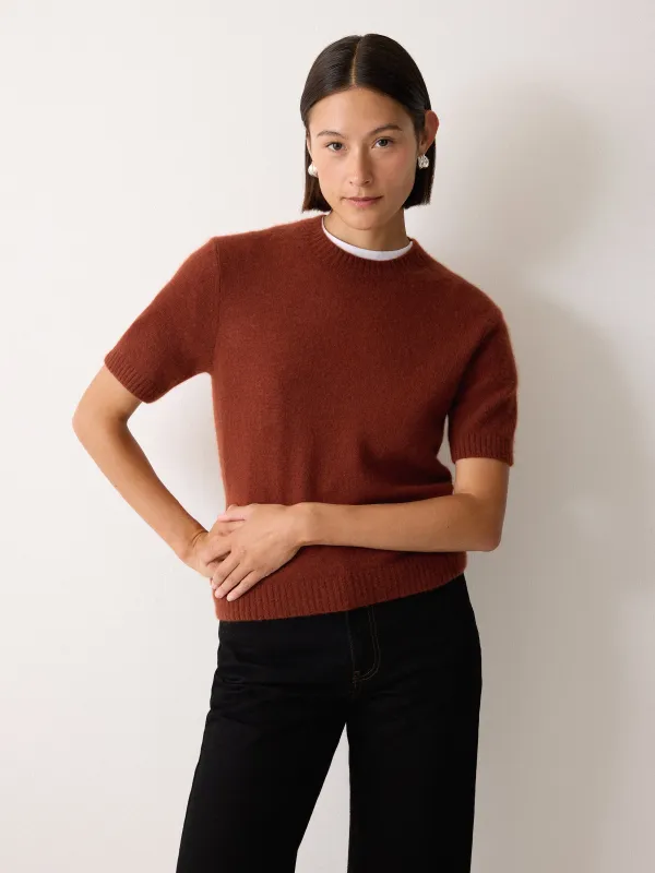 Cloud Cashmere T-shirt | Auburn sold by Jigsaw