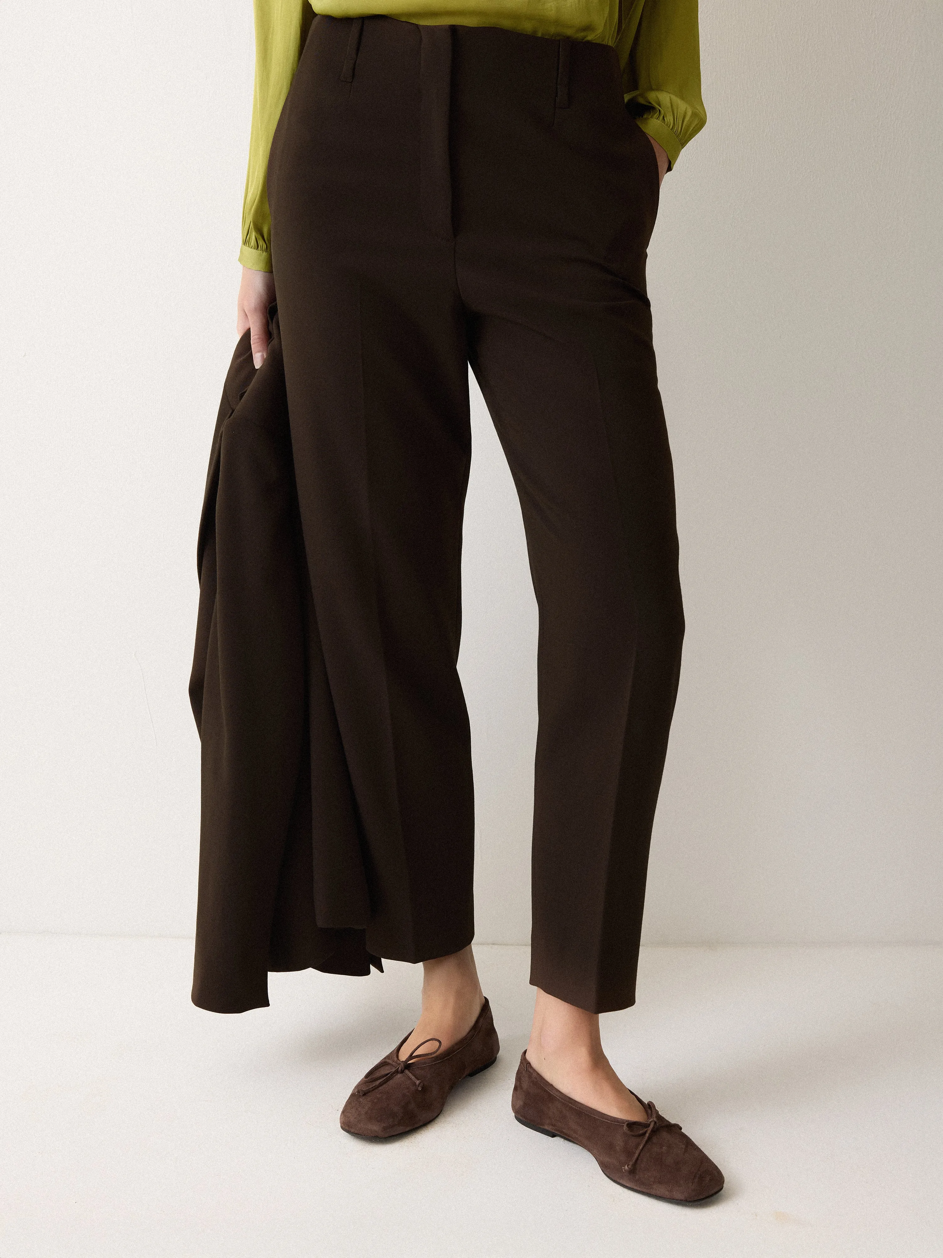Lisson Crepe Trouser | Brown sold by Jigsaw product image thumbnail 2