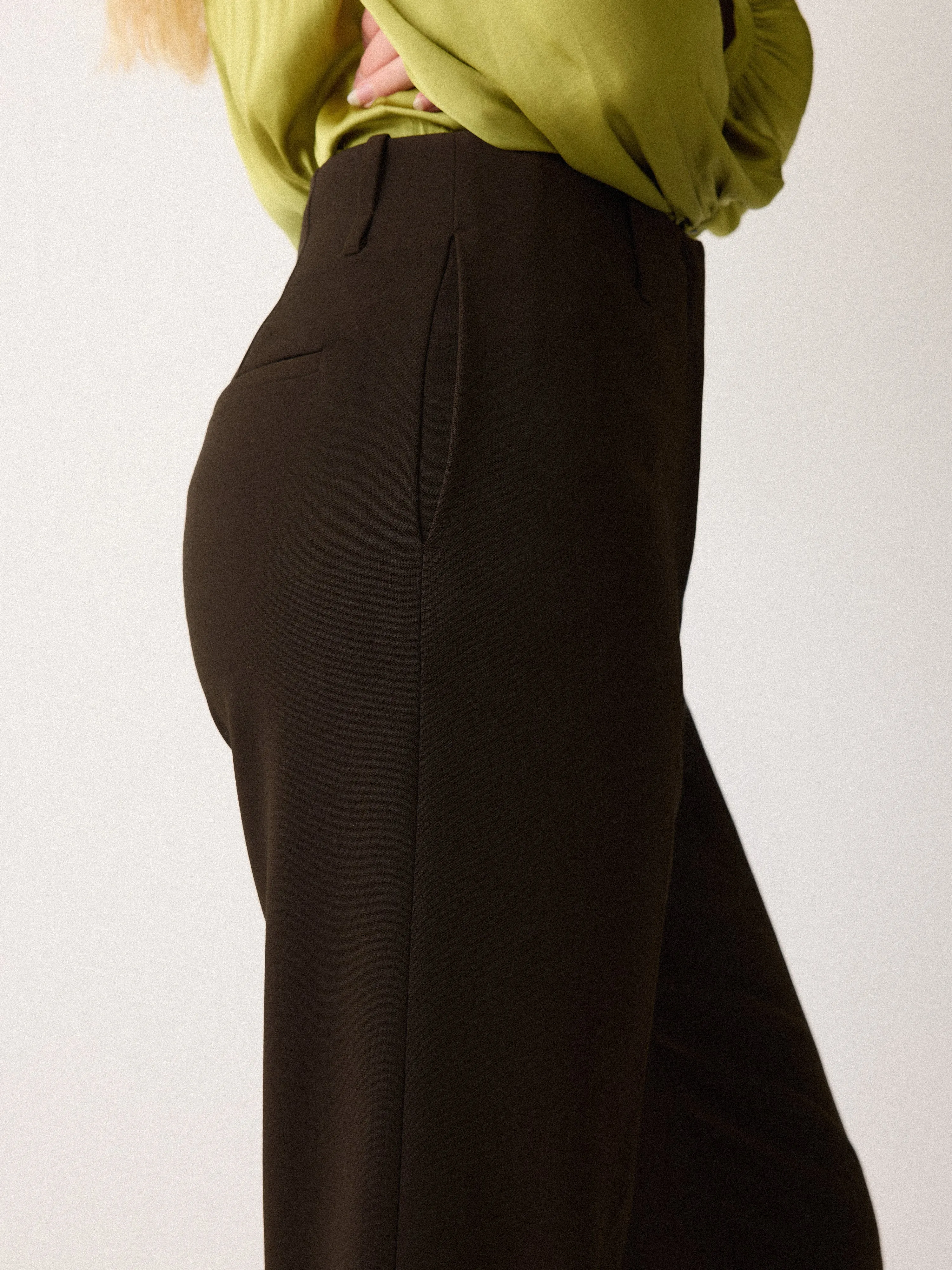 Lisson Crepe Trouser | Brown sold by Jigsaw product image thumbnail 3