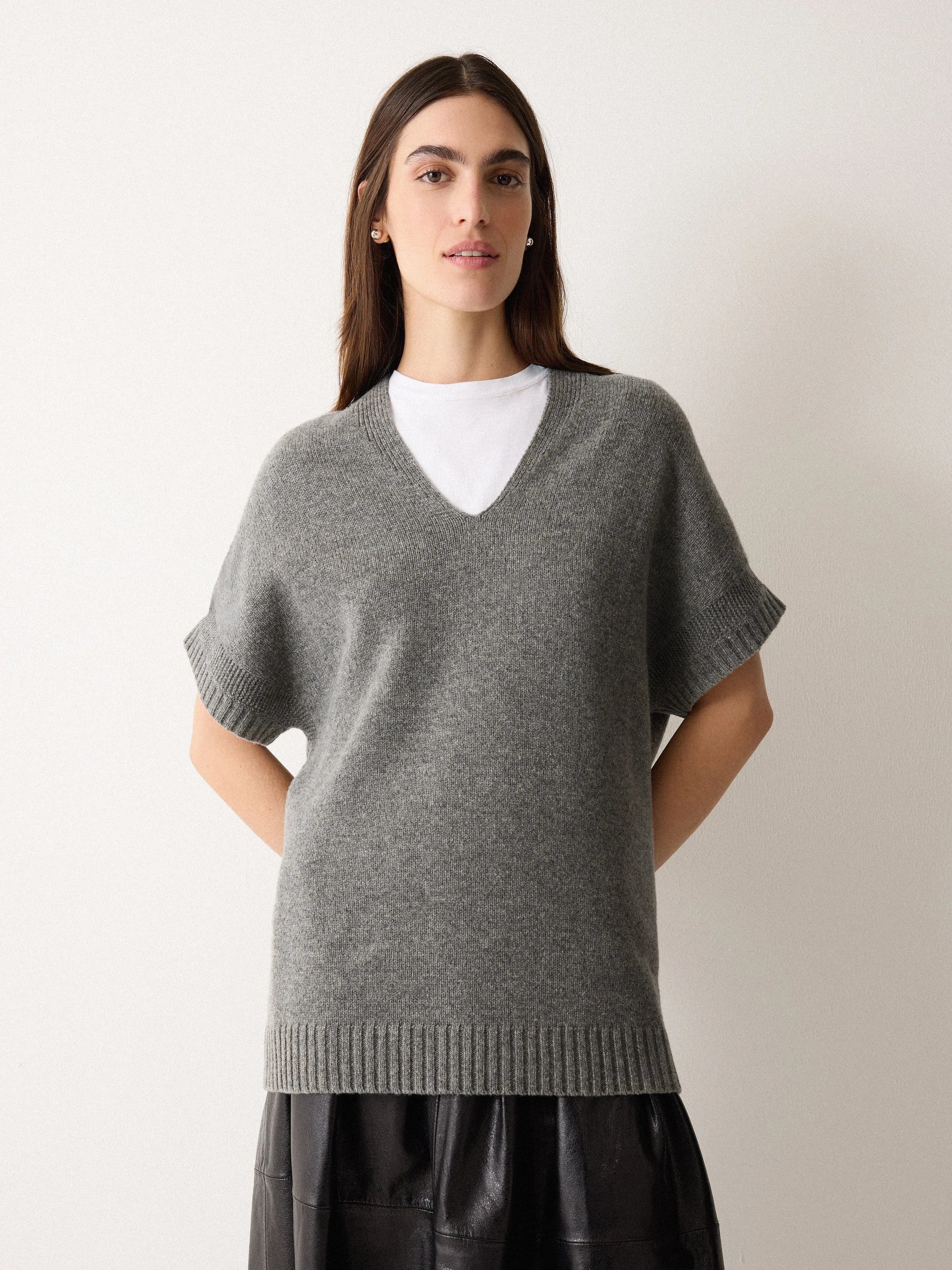 Soft Merino Longline Tank | Grey sold by Jigsaw product image thumbnail 3