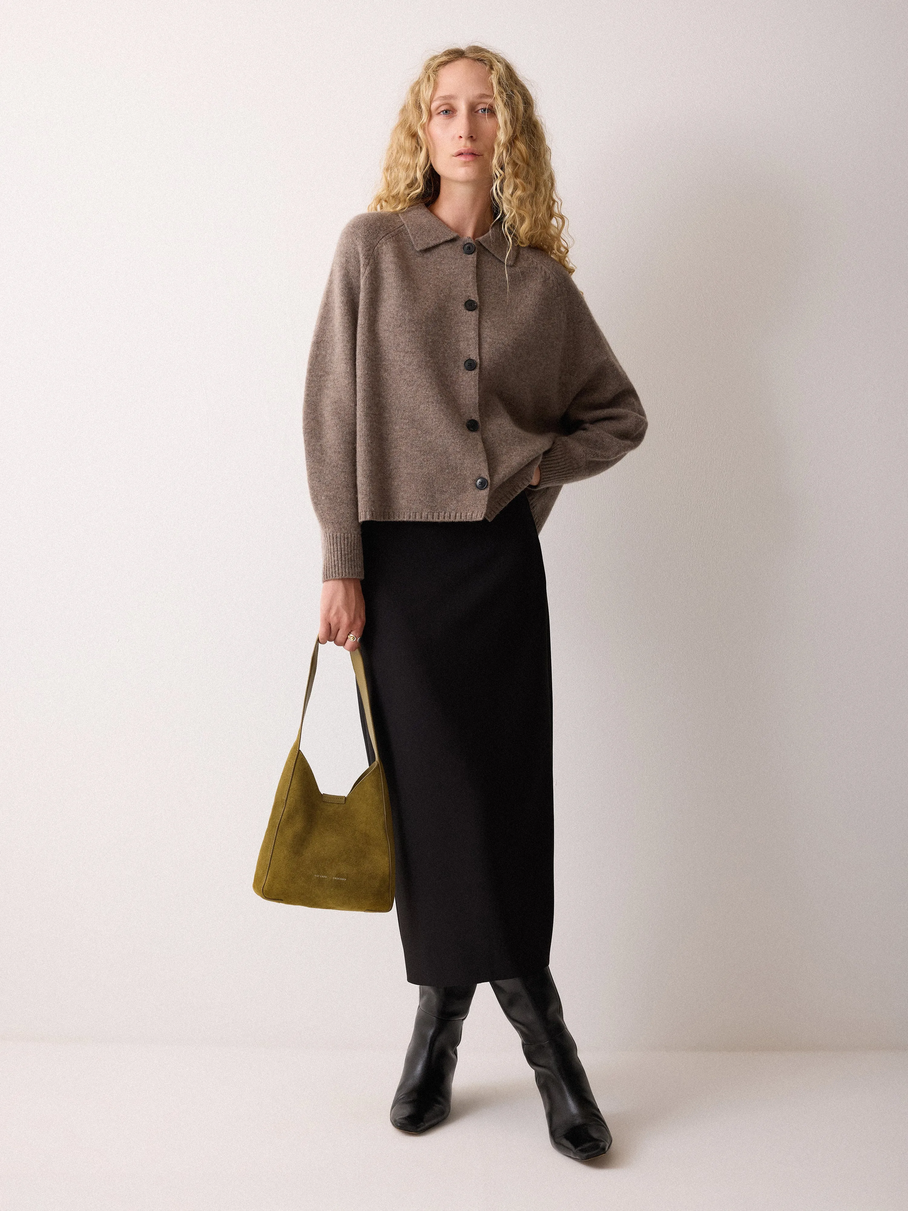 Mini Heckfield Suede Tote | Green sold by Jigsaw product image thumbnail 3