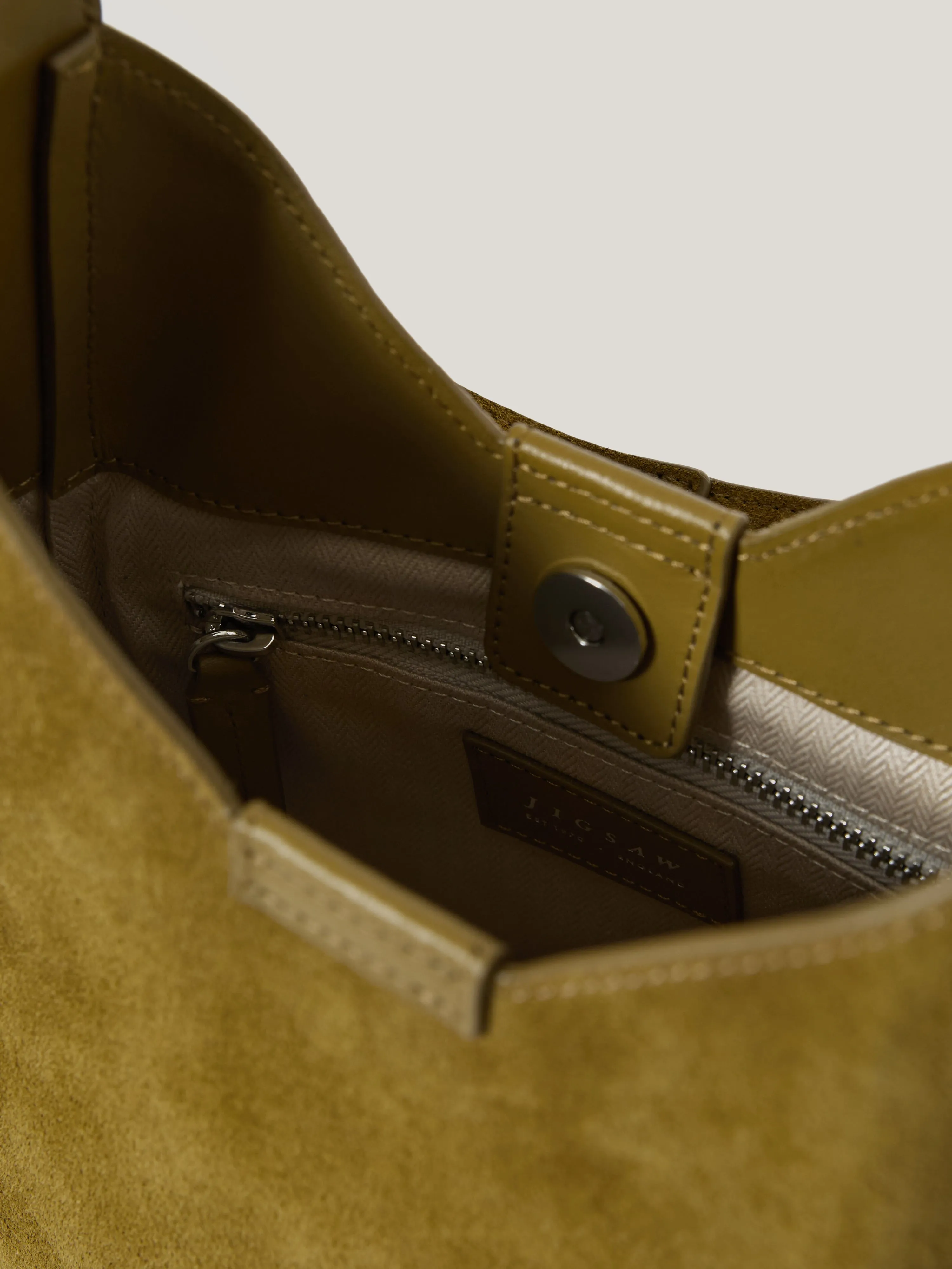 Mini Heckfield Suede Tote | Green sold by Jigsaw product image thumbnail 4