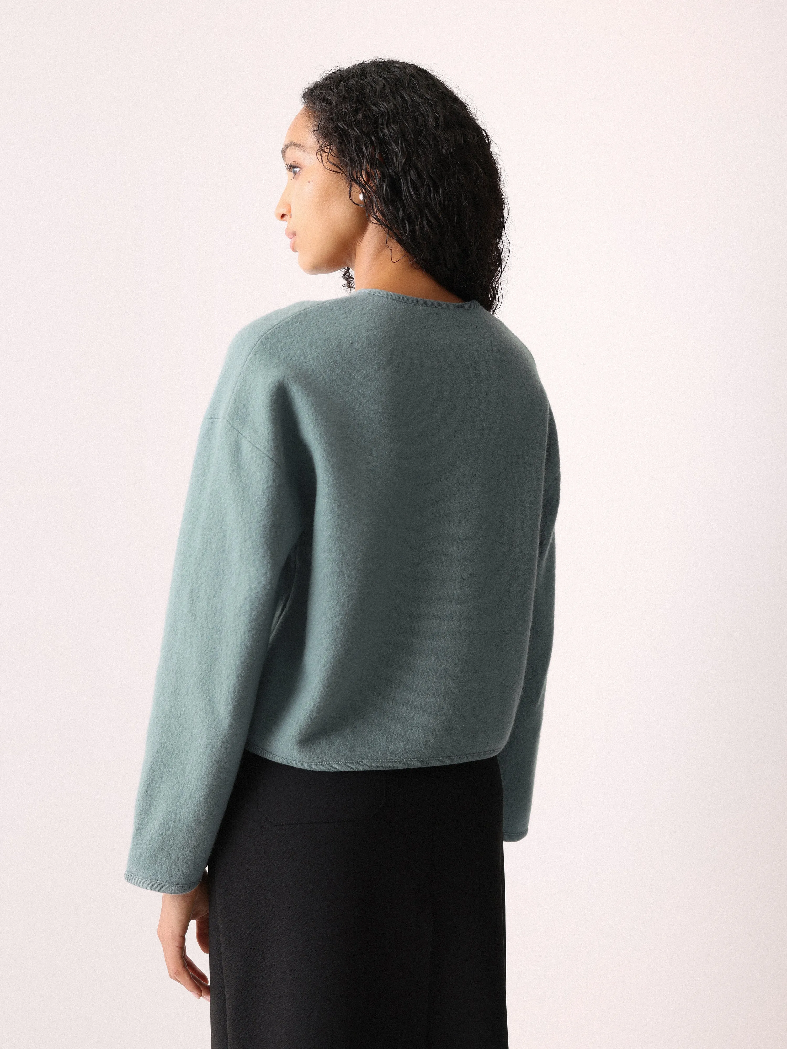 Boiled Wool Blend Jacket | Blue sold by Jigsaw product image thumbnail 3