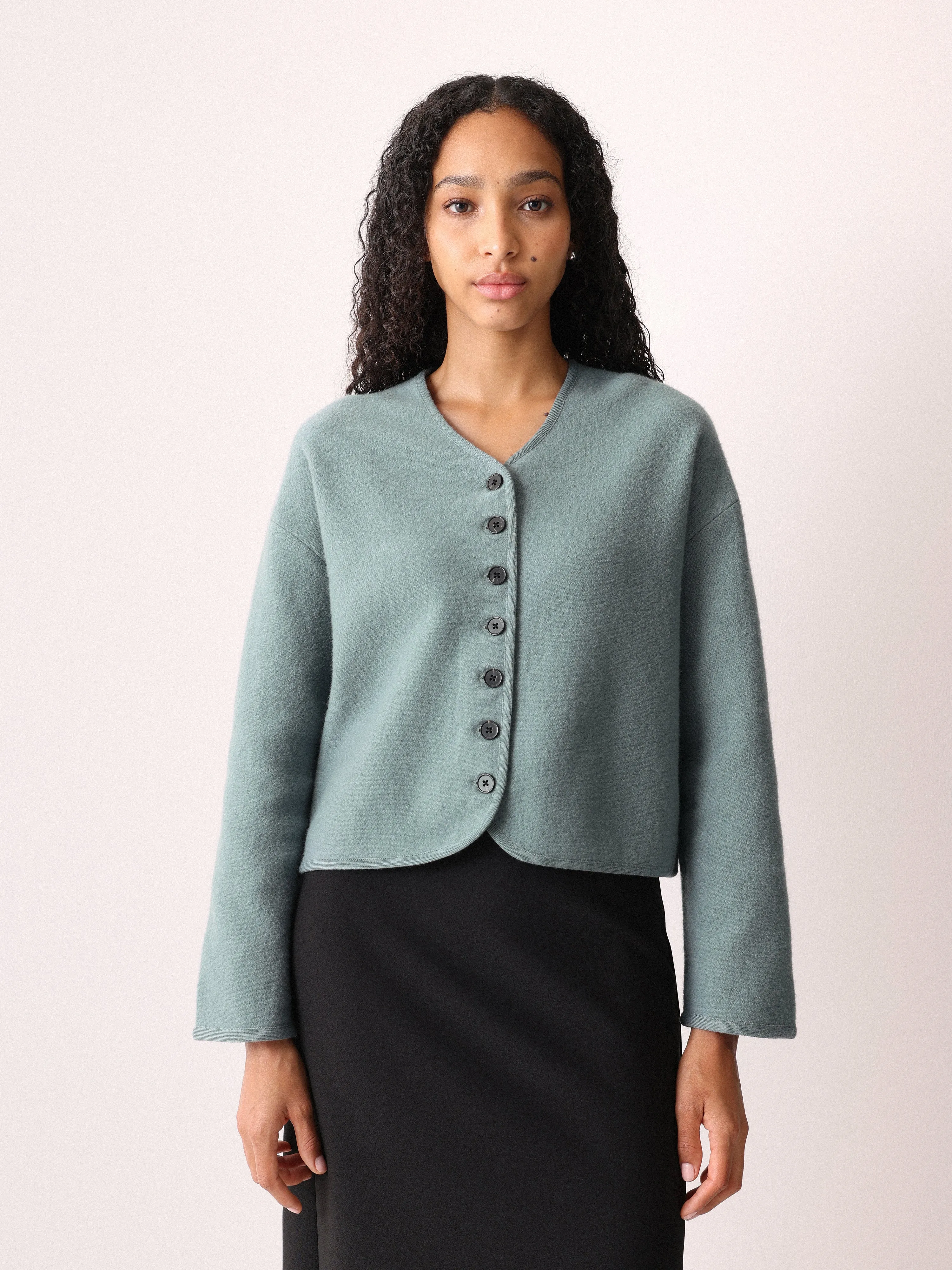 Boiled Wool Blend Jacket | Blue sold by Jigsaw product image thumbnail 2