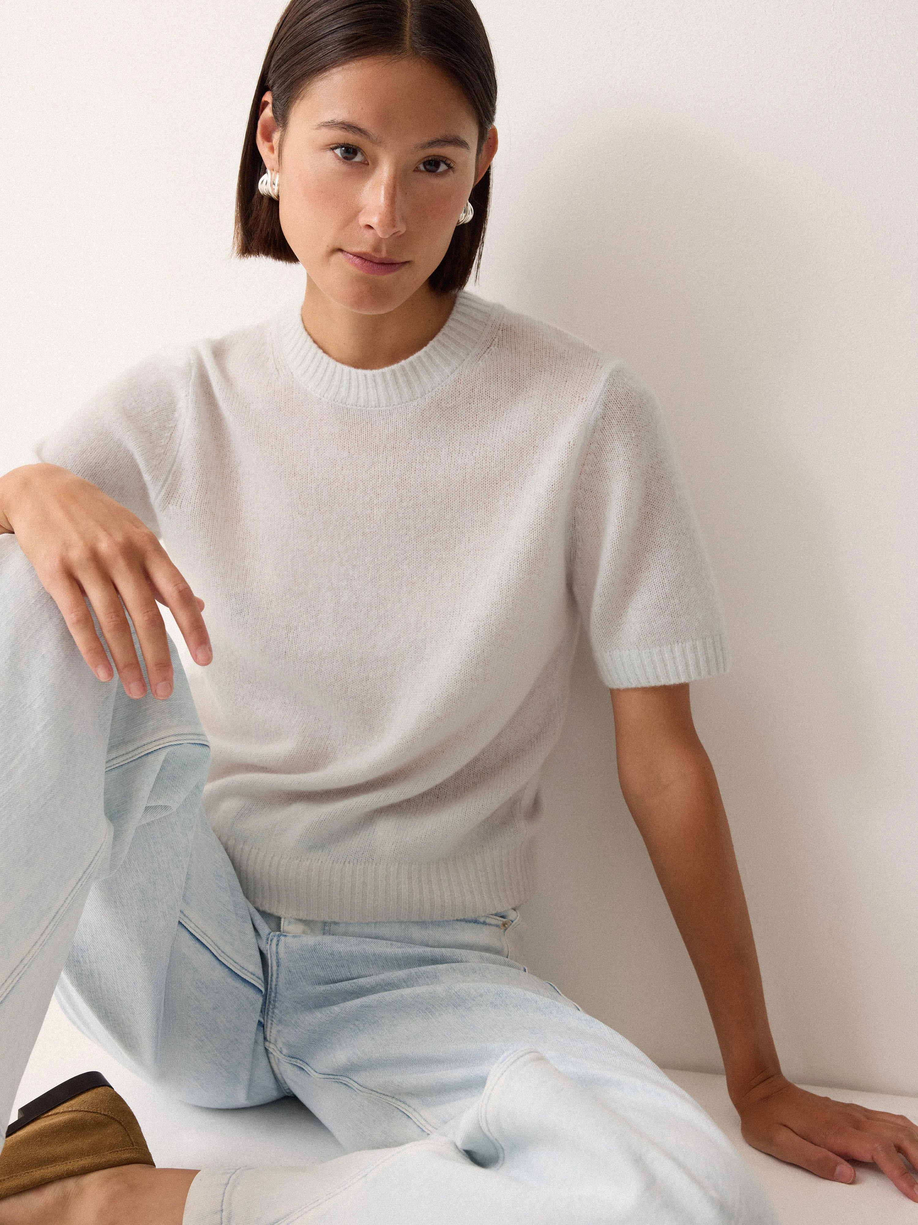 Cloud Cashmere T-shirt | Grey sold by Jigsaw product image thumbnail 2