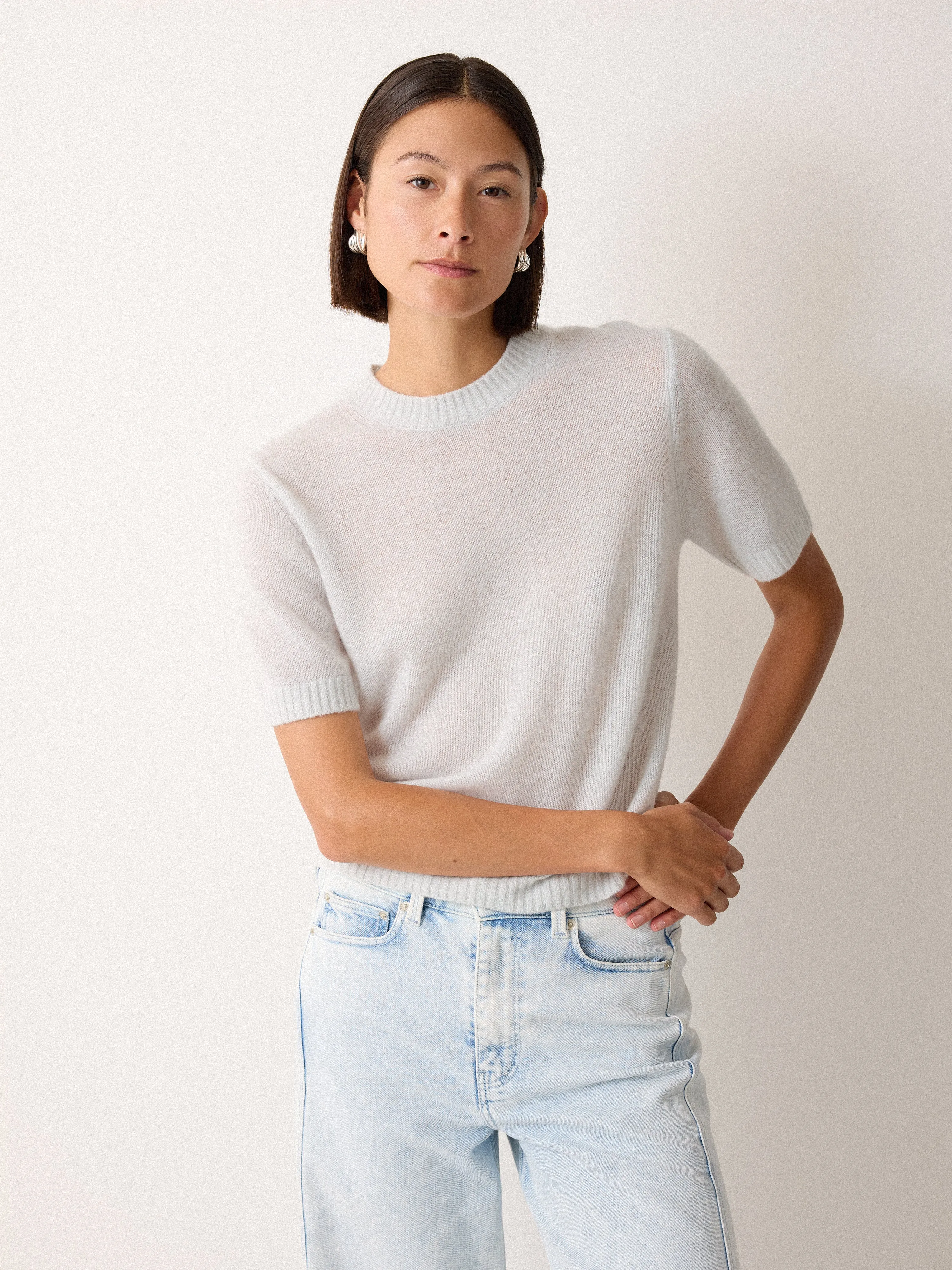 Cloud Cashmere T-shirt | Grey sold by Jigsaw product image thumbnail 4
