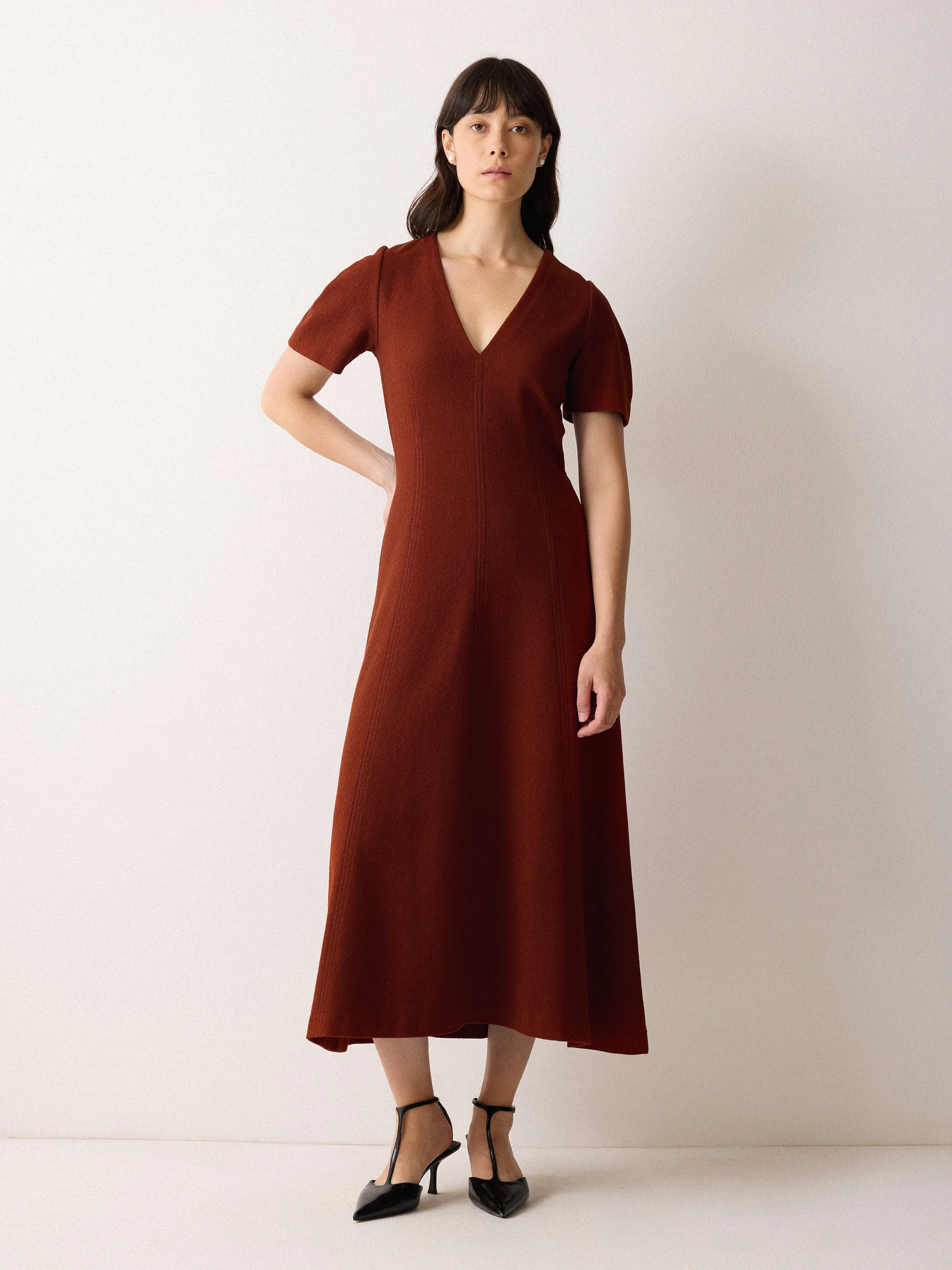 Curved Sleeve Midi Dress | Auburn sold by Jigsaw product image thumbnail 3