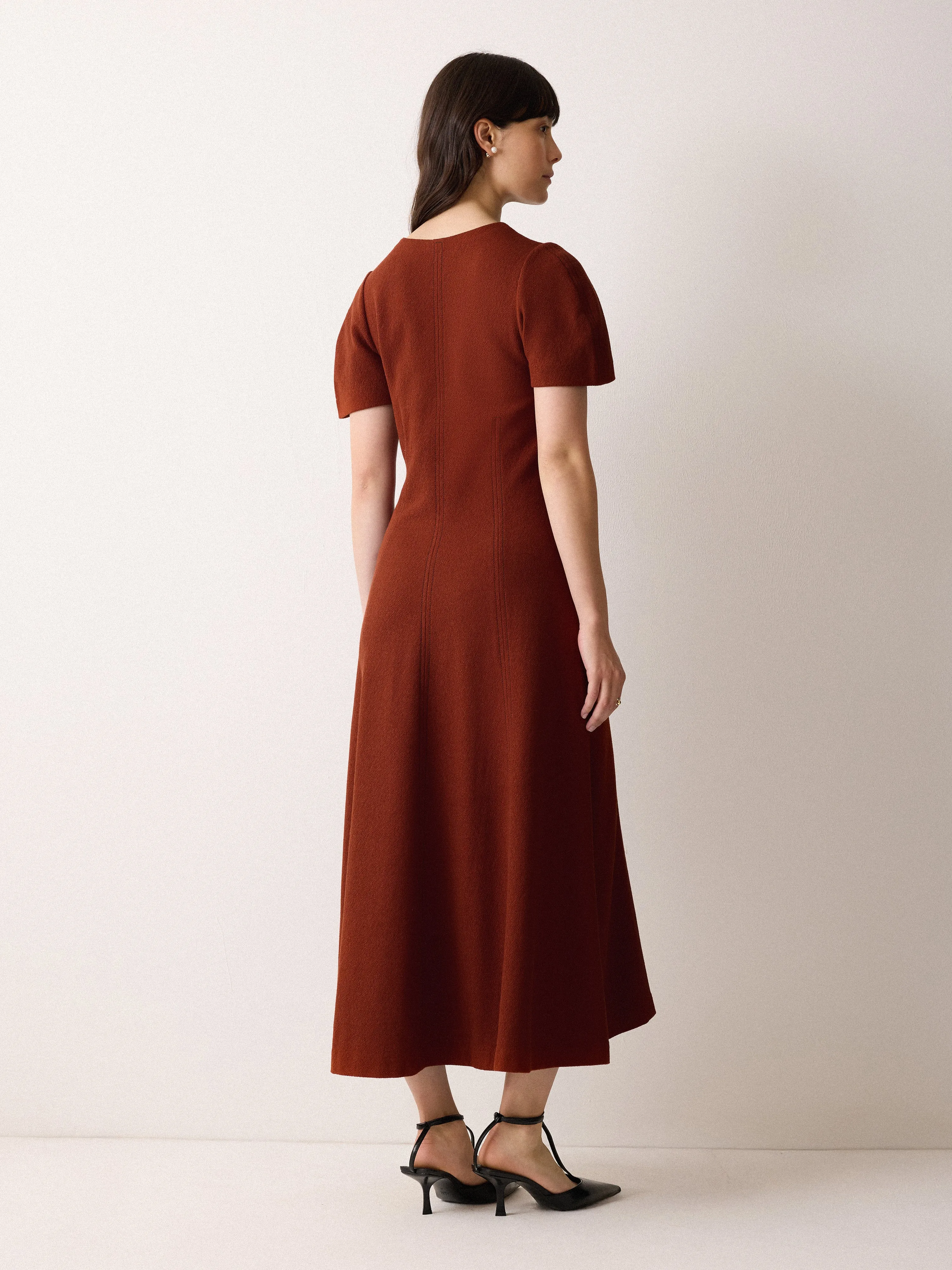 Curved Sleeve Midi Dress | Auburn sold by Jigsaw product image thumbnail 4