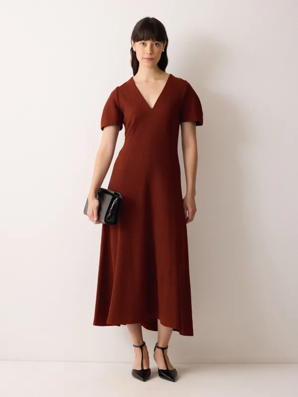 Curved Sleeve Midi Dress | Auburn sold by Jigsaw
