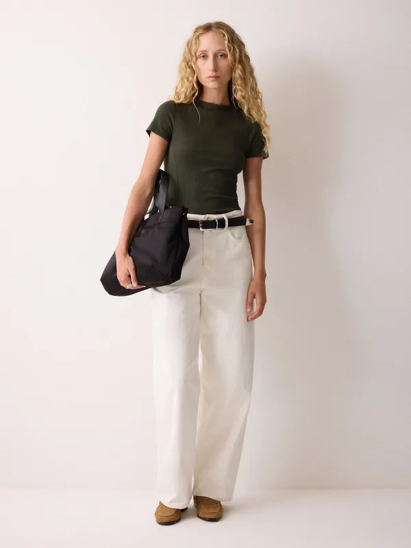 High Neck Seam Detail Top | Khaki sold by Jigsaw