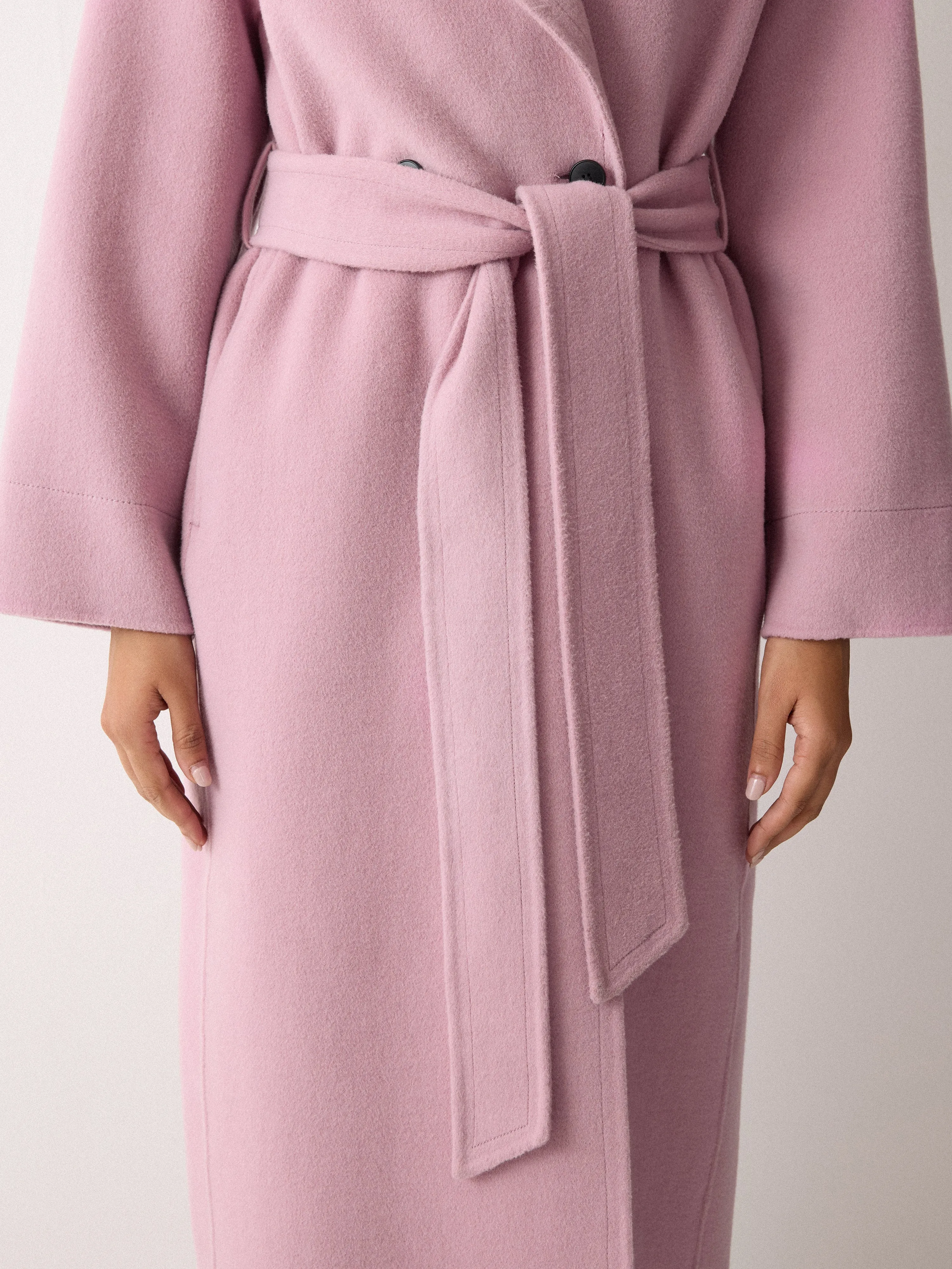 Double Faced Wool Wrap Coat | Pink sold by Jigsaw product image thumbnail 4