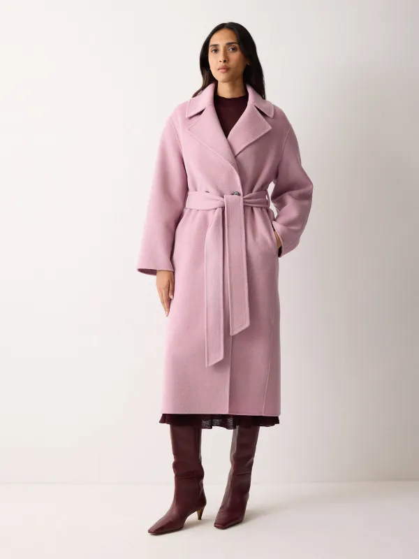 Double Faced Wool Wrap Coat | Pink sold by Jigsaw