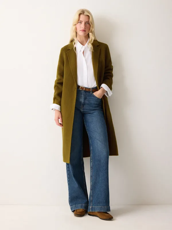 Double Faced Tailored Coat | Green sold by Jigsaw