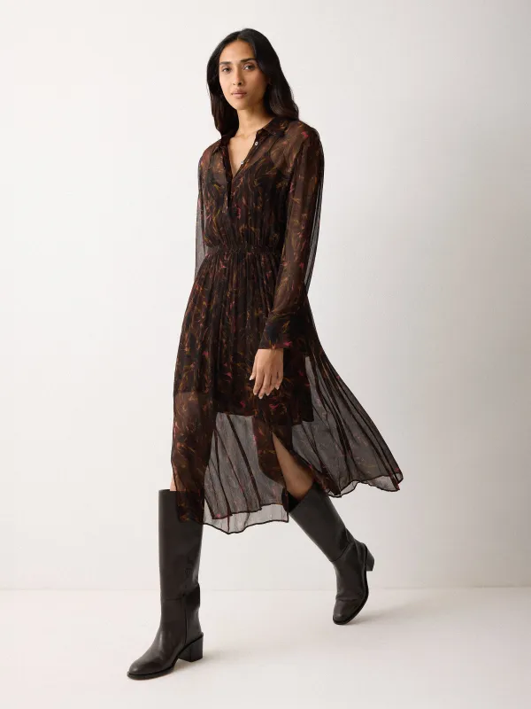 Wild Feather Shirt Dress | Brown sold by Jigsaw
