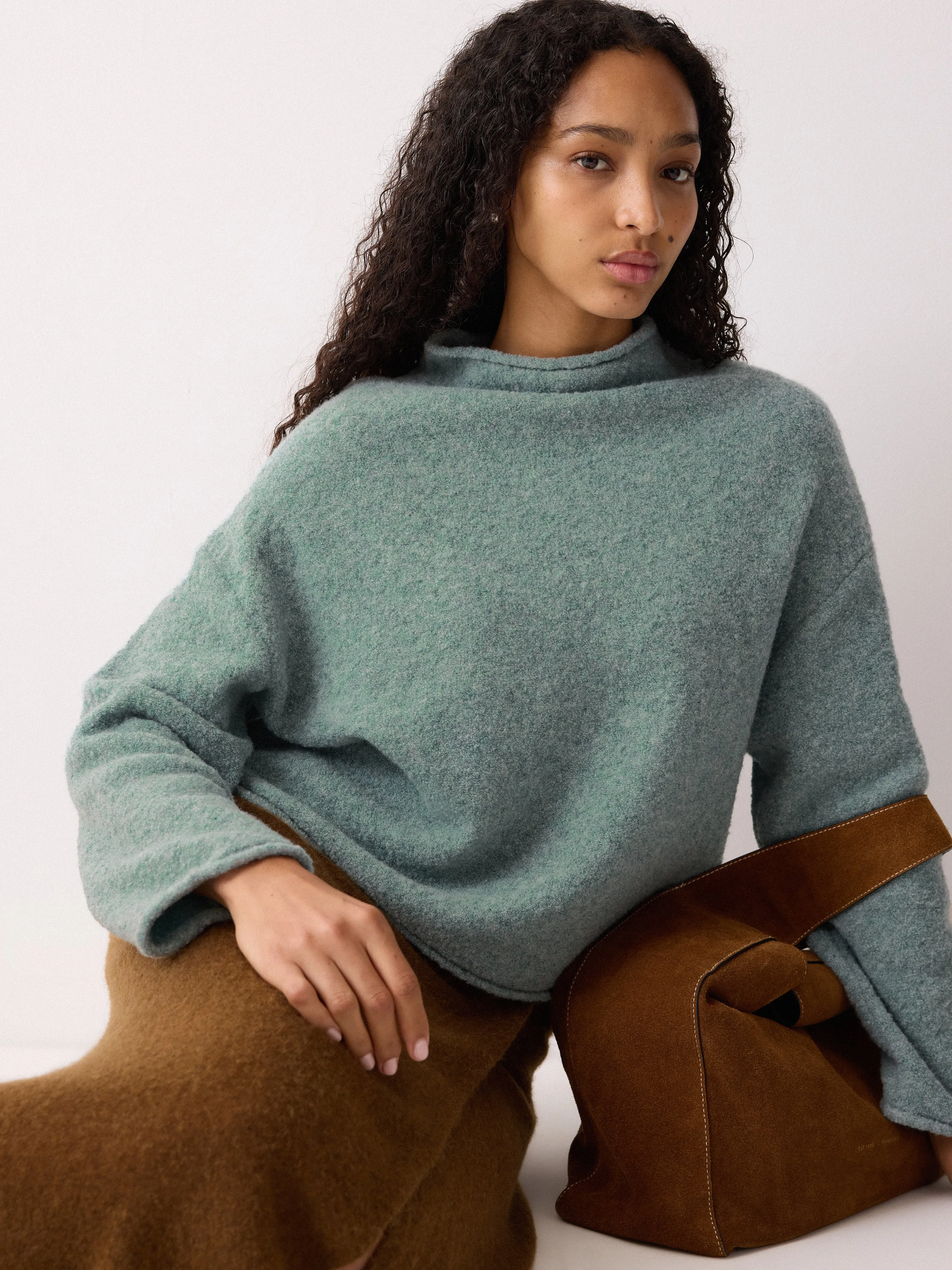 Fleecy Knit Crop Jumper | Blue sold by Jigsaw product image thumbnail 5