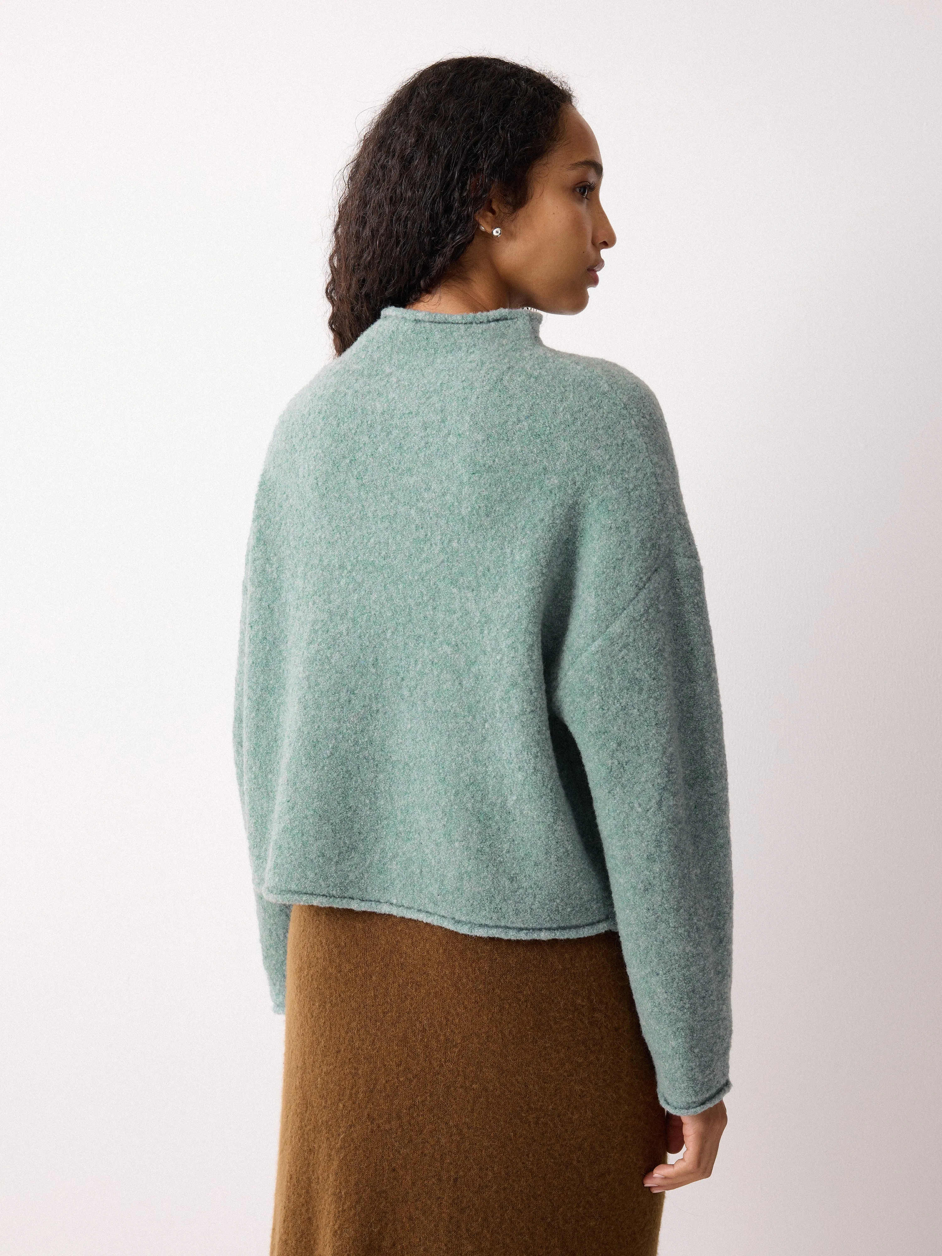 Fleecy Knit Crop Jumper | Blue sold by Jigsaw product image thumbnail 2