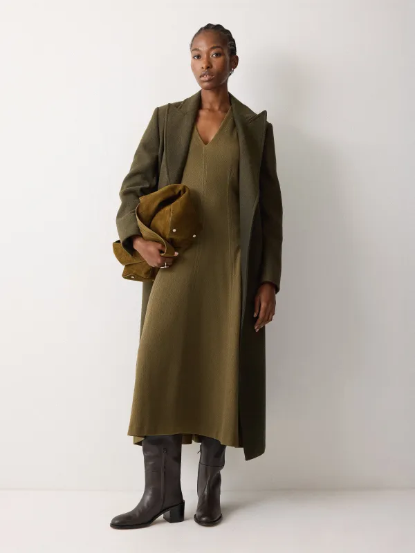 Curved Sleeve Midi Dress | Khaki sold by Jigsaw