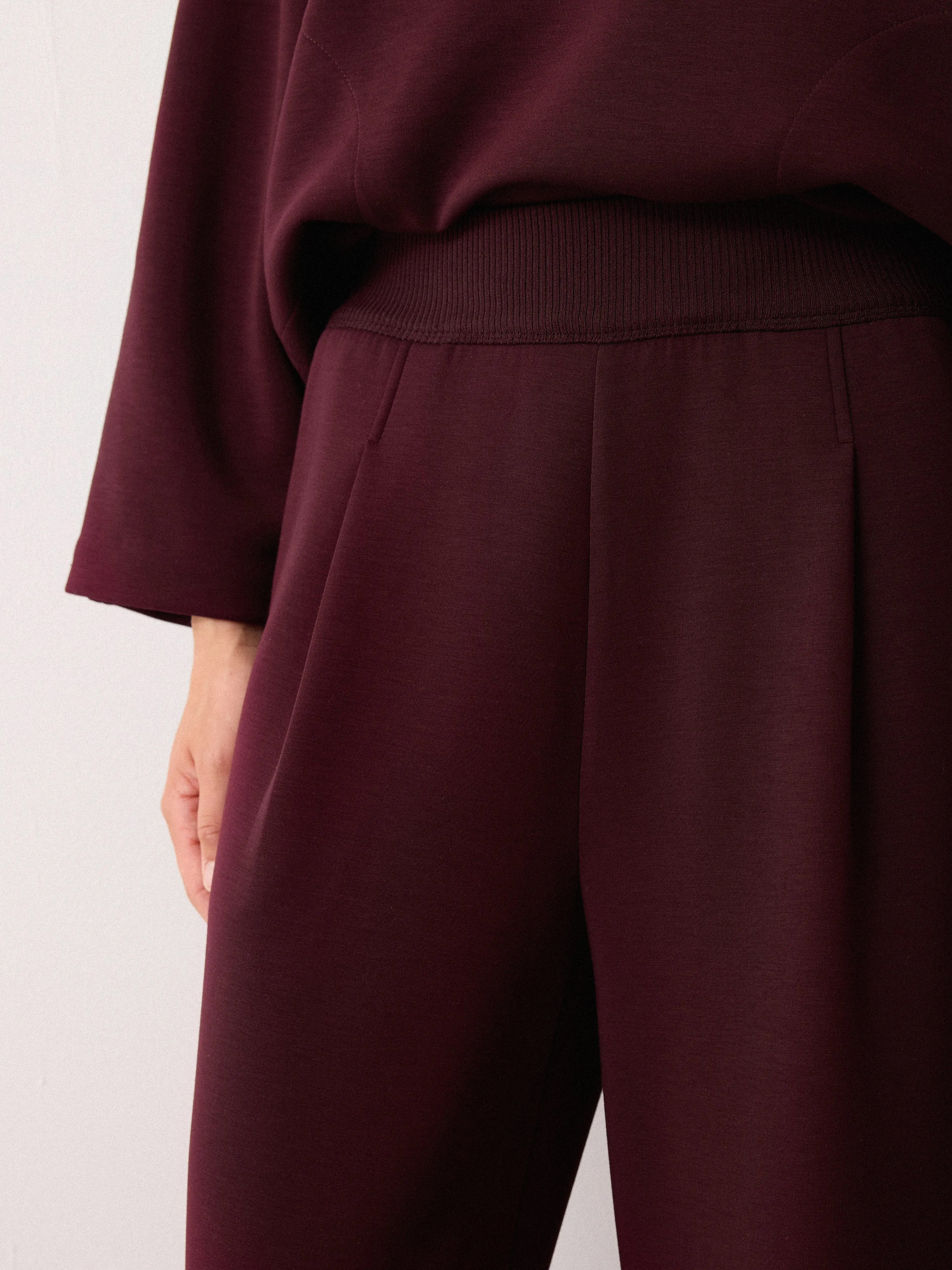 Luxe Pleated Track Pant | Burgundy sold by Jigsaw product image thumbnail 4