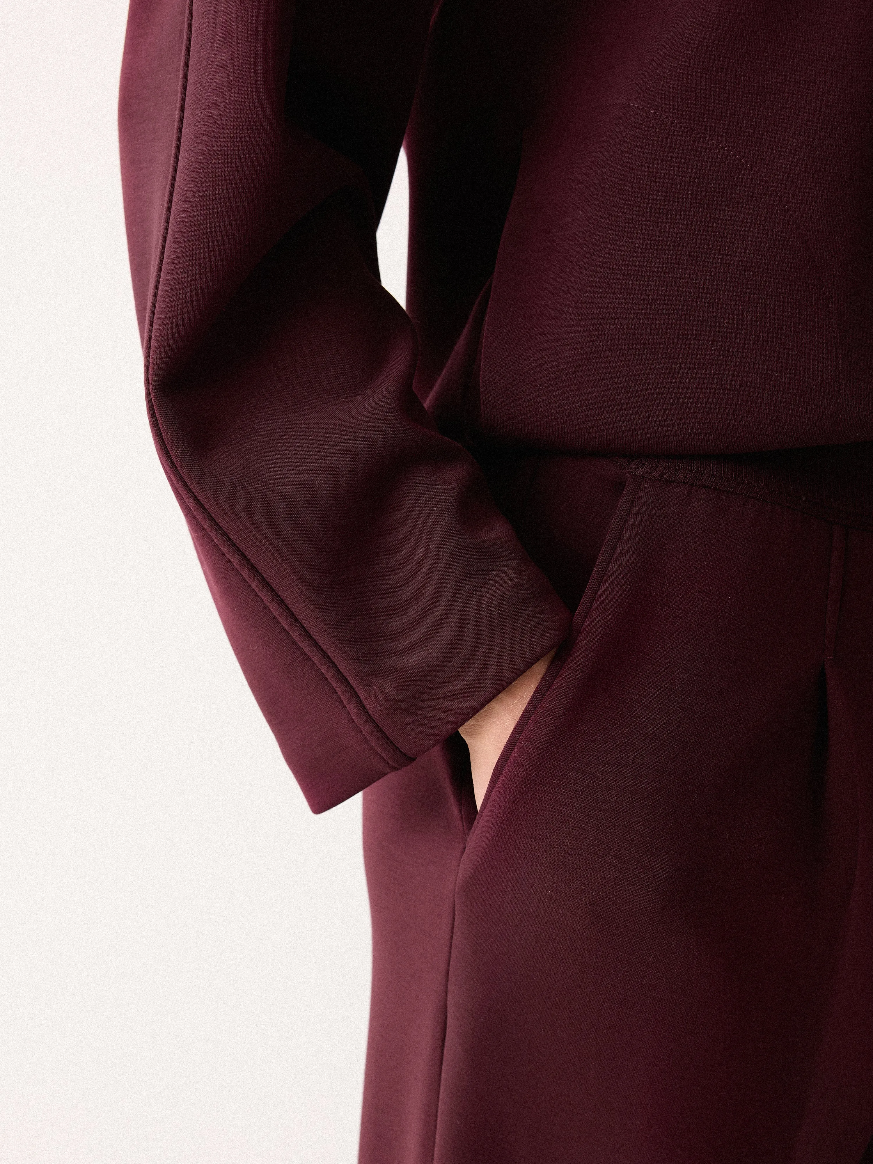 Luxe Pleated Track Pant | Burgundy sold by Jigsaw product image thumbnail 5