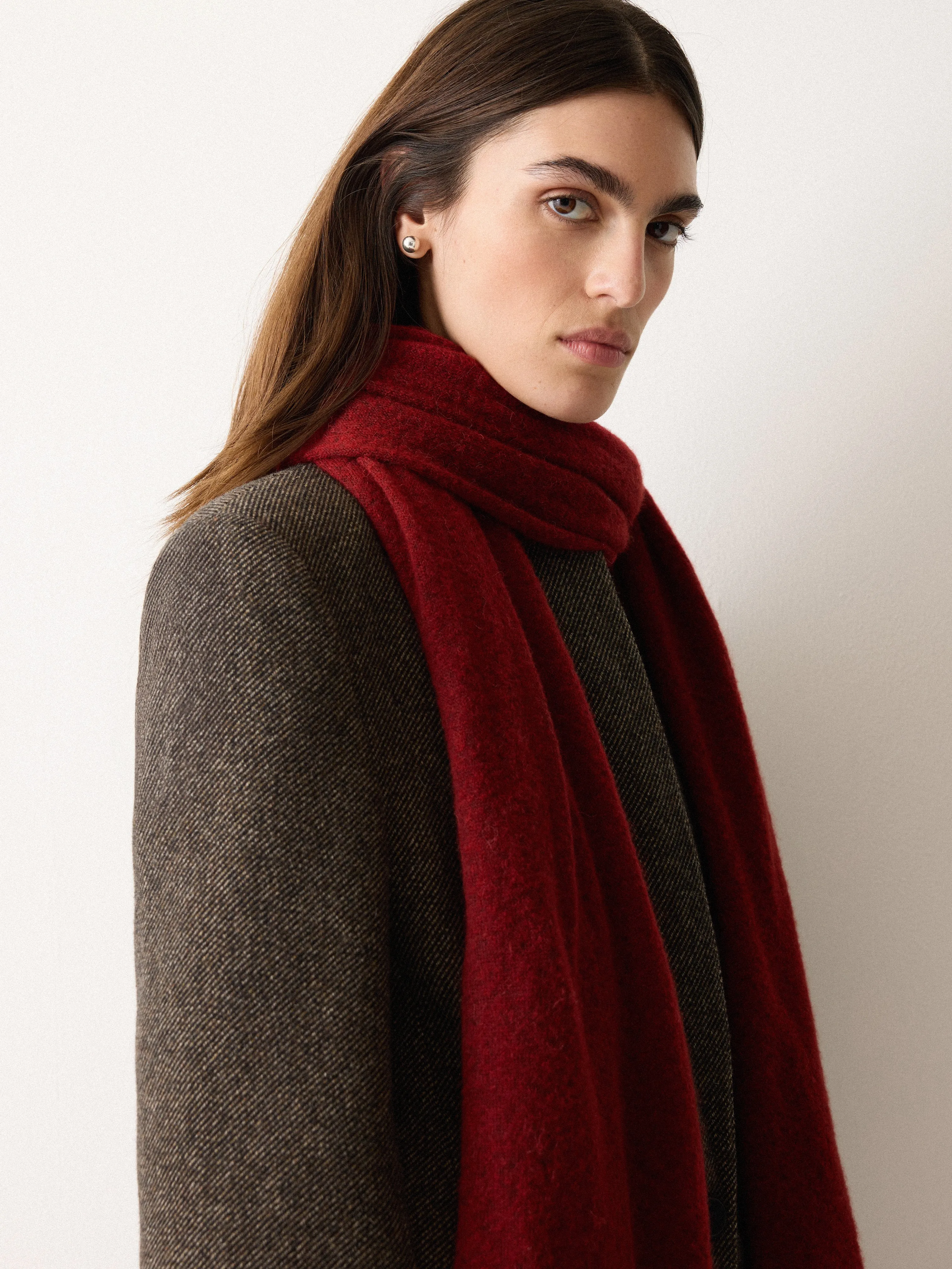 Soft Gauzy Knit Scarf | Red sold by Jigsaw