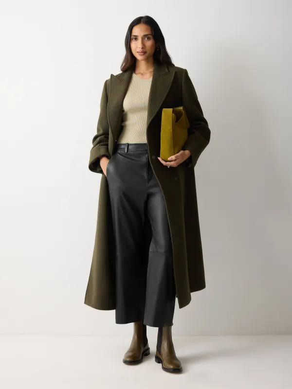 Dale Cropped Leather Trouser | Black sold by Jigsaw