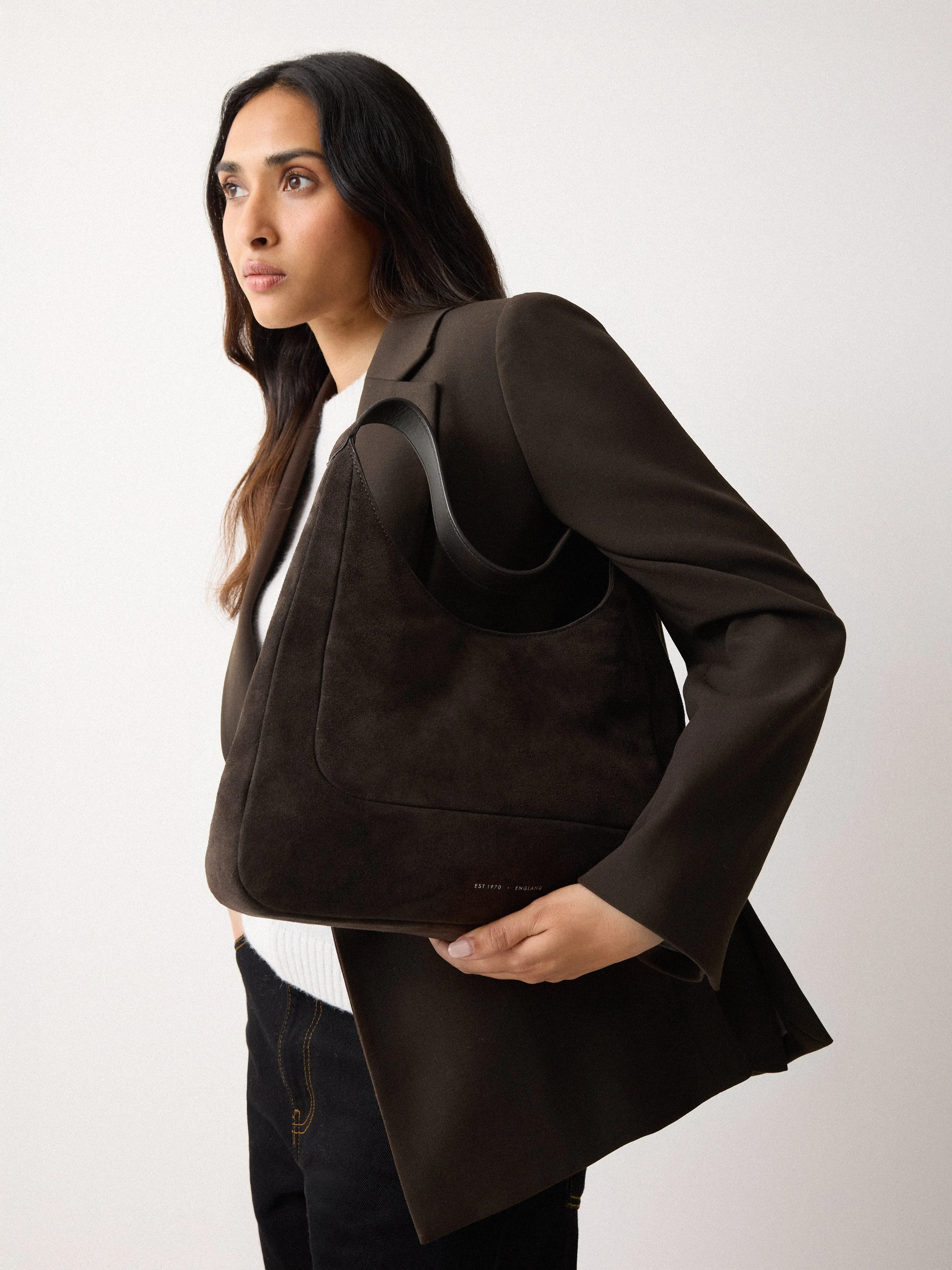 Suede Hobo Shoulder Bag | Brown sold by Jigsaw